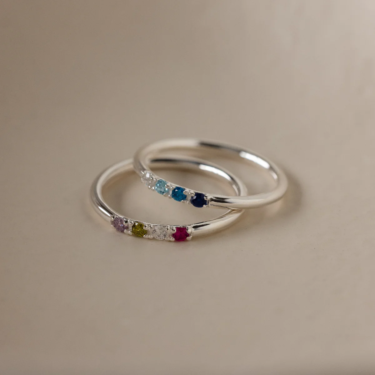 Mini Birthstone Ring in Silver