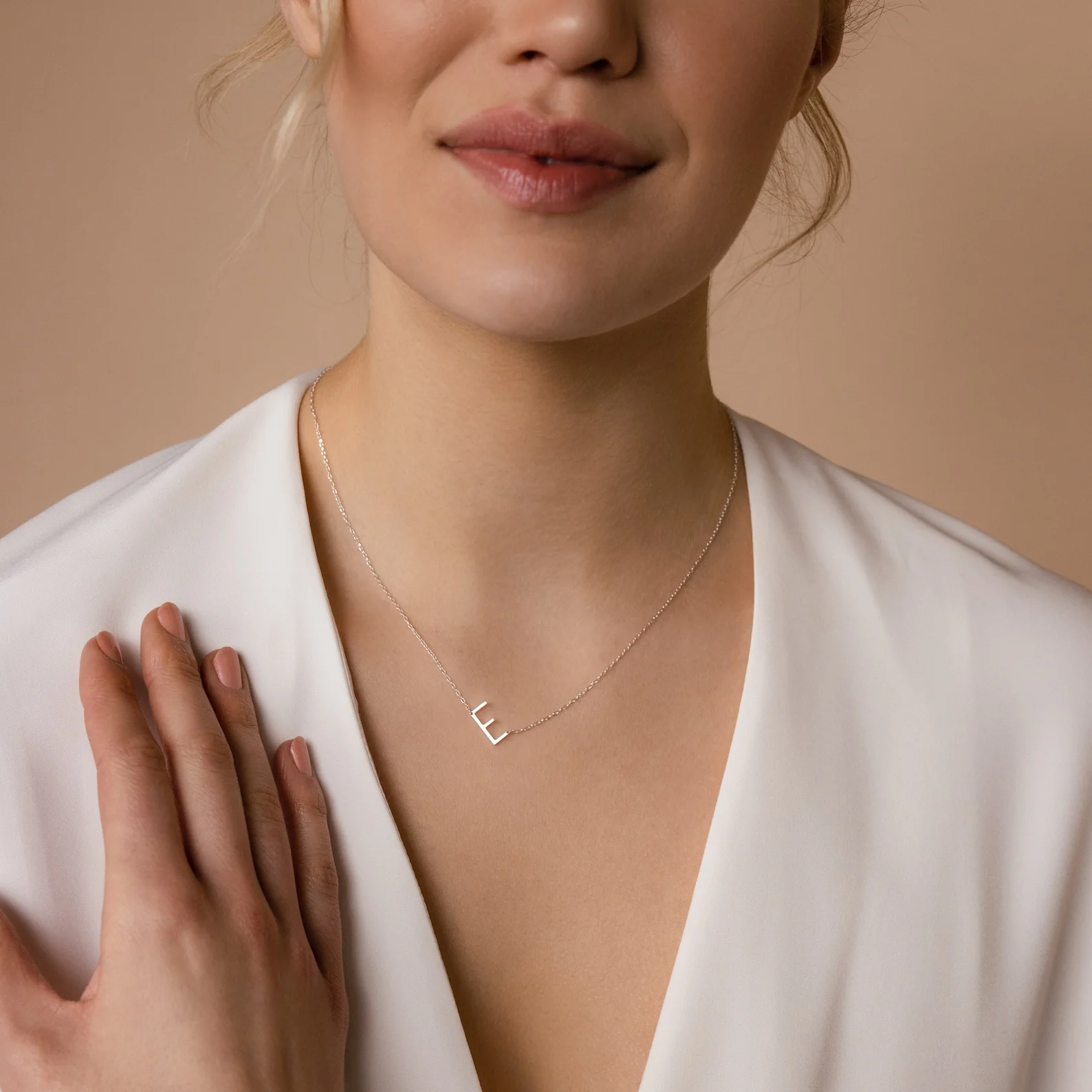 Mini Sideways Initial Necklace - Image 7