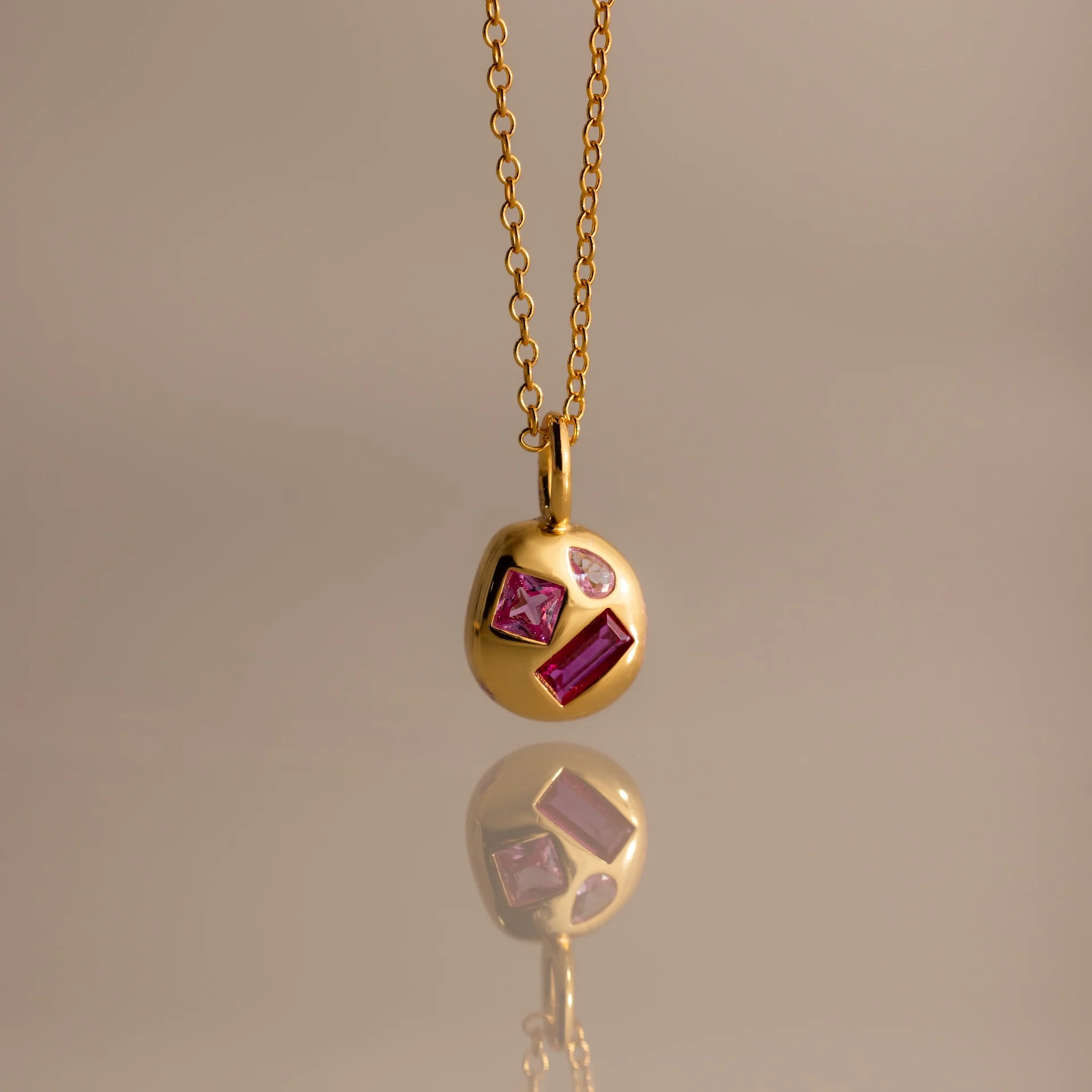 Mixed Sapphire Capsule Necklace