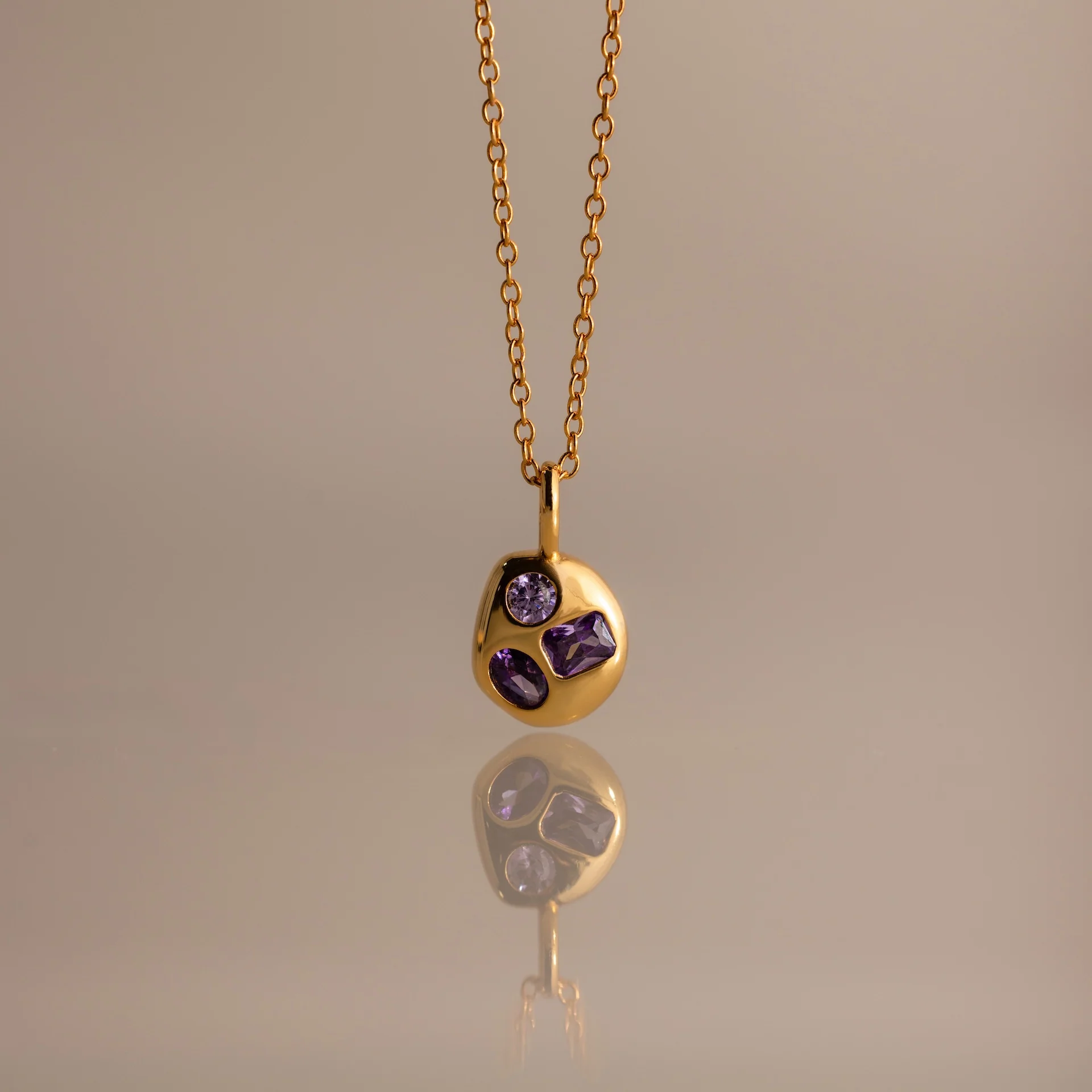 Mixed Aquamarine Capsule Necklace