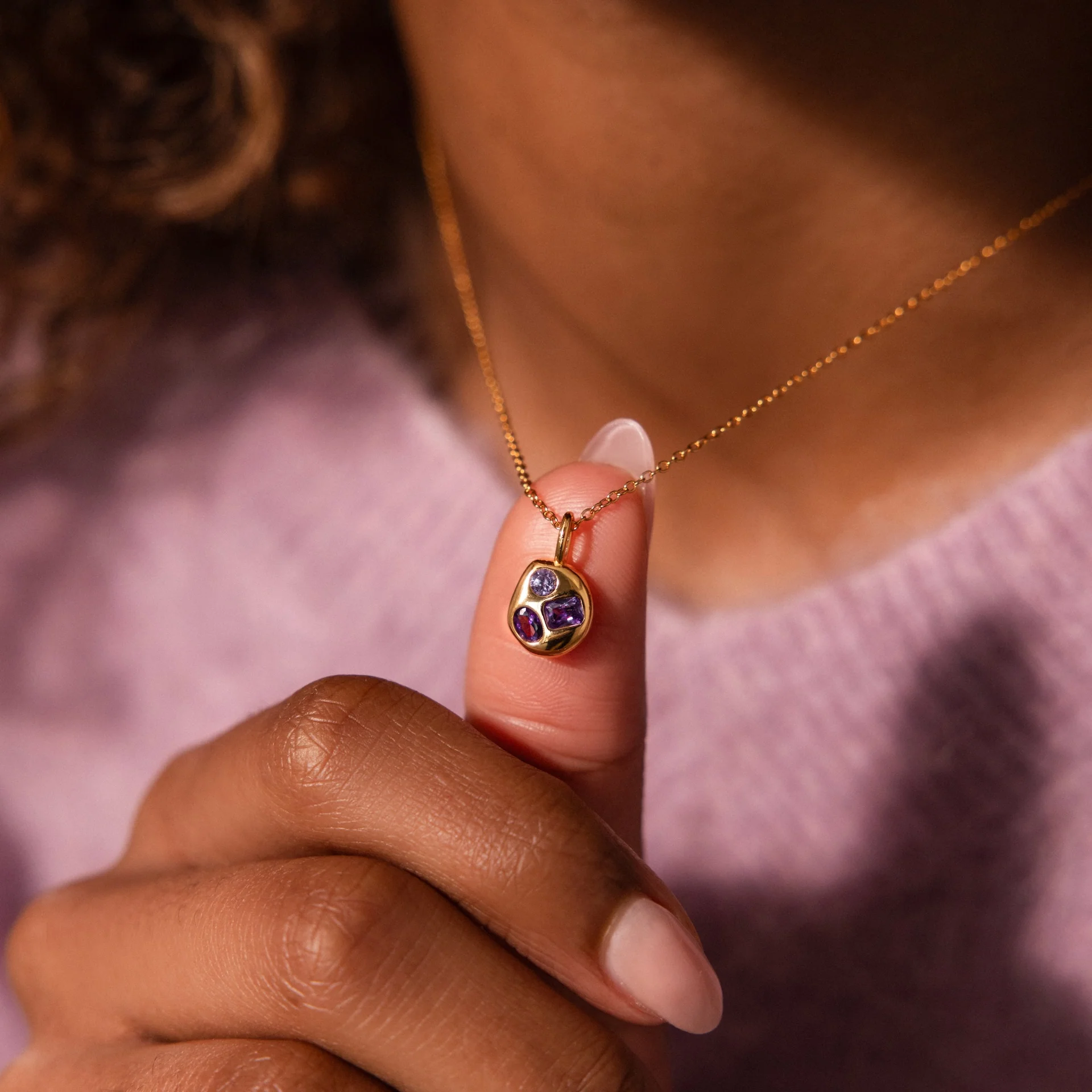 Mixed Diamond Capsule Necklace