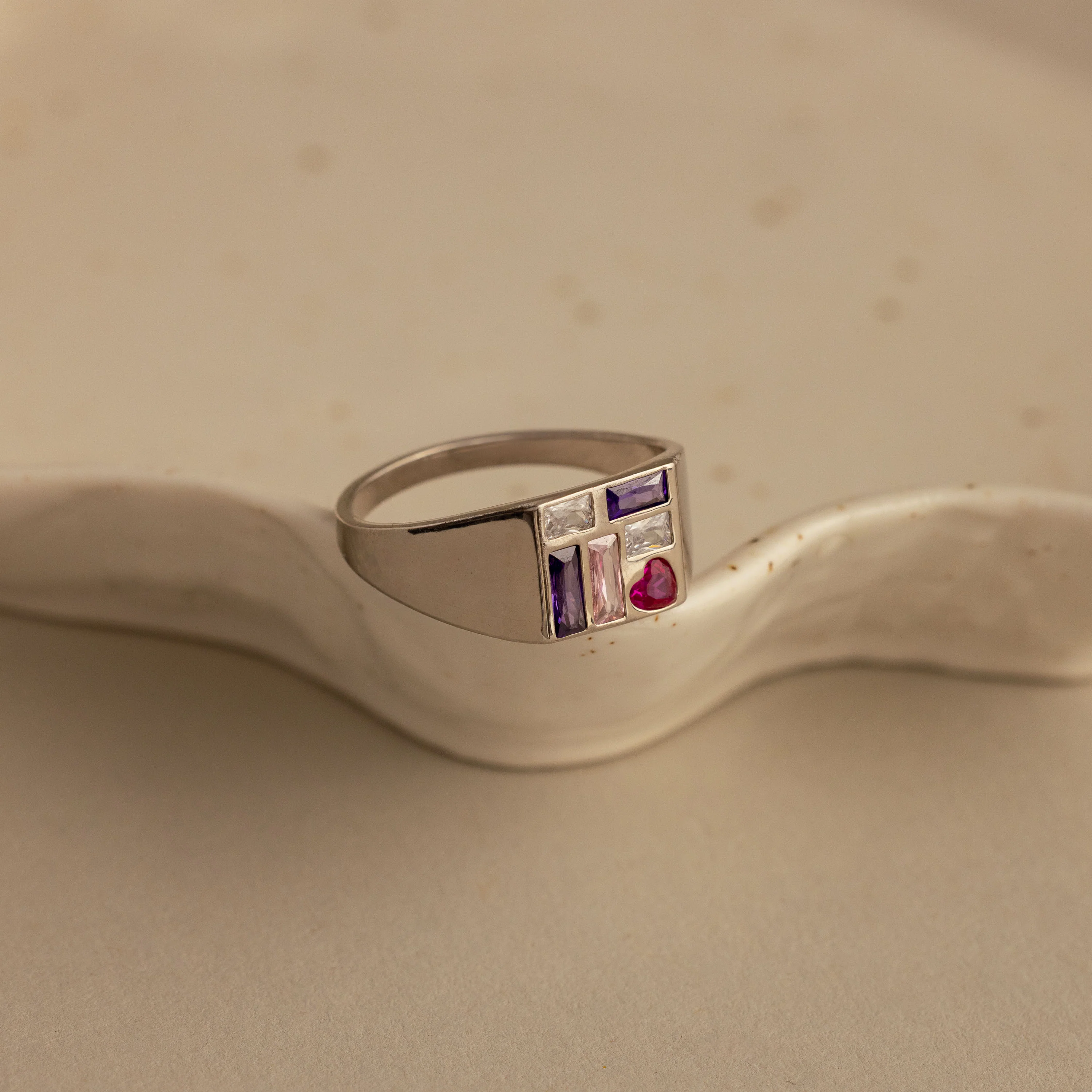 Mosaic Birthstone Signet Ring - Image 3