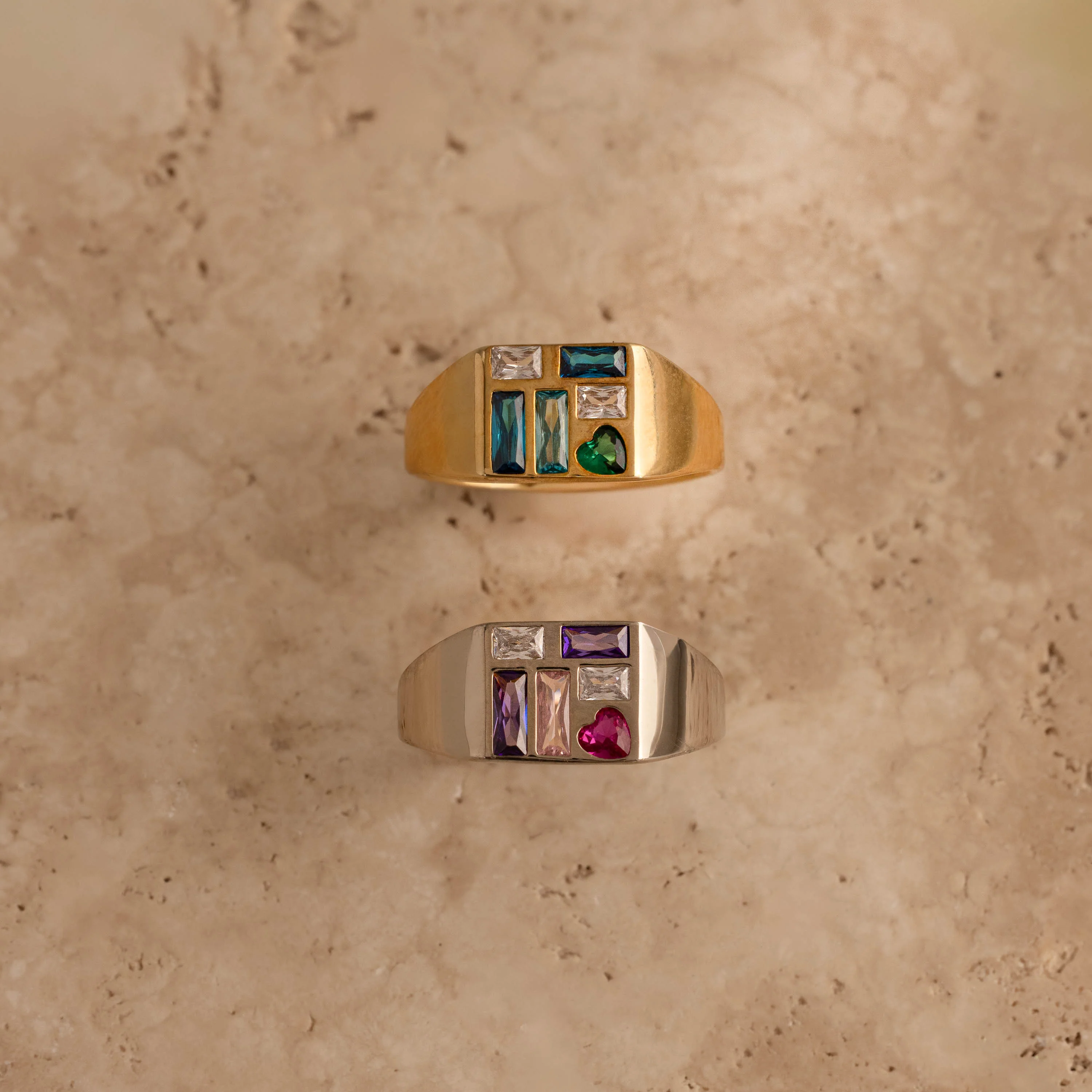 Mosaic Birthstone Signet Ring - Image 5