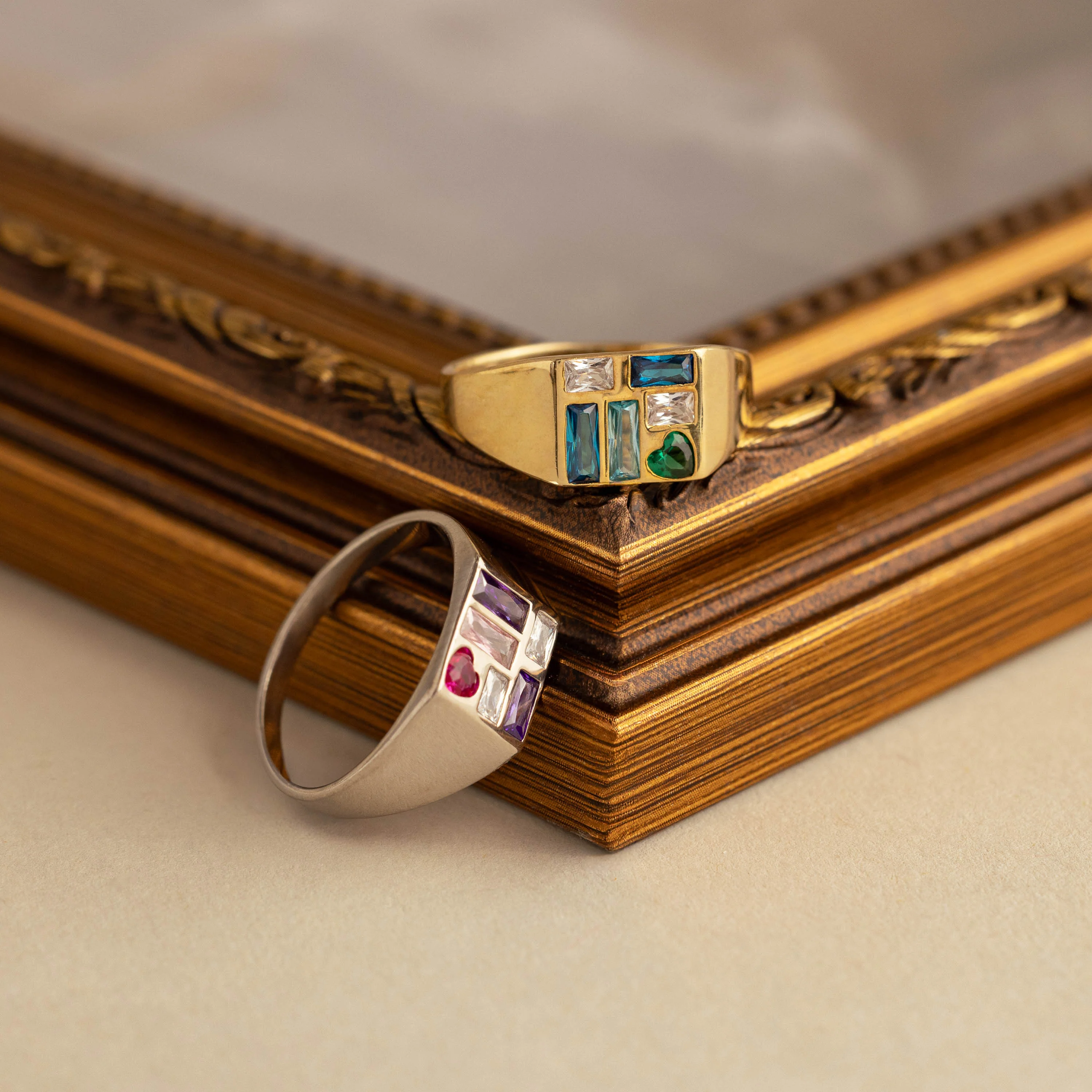 Mosaic Birthstone Signet Ring - Image 7