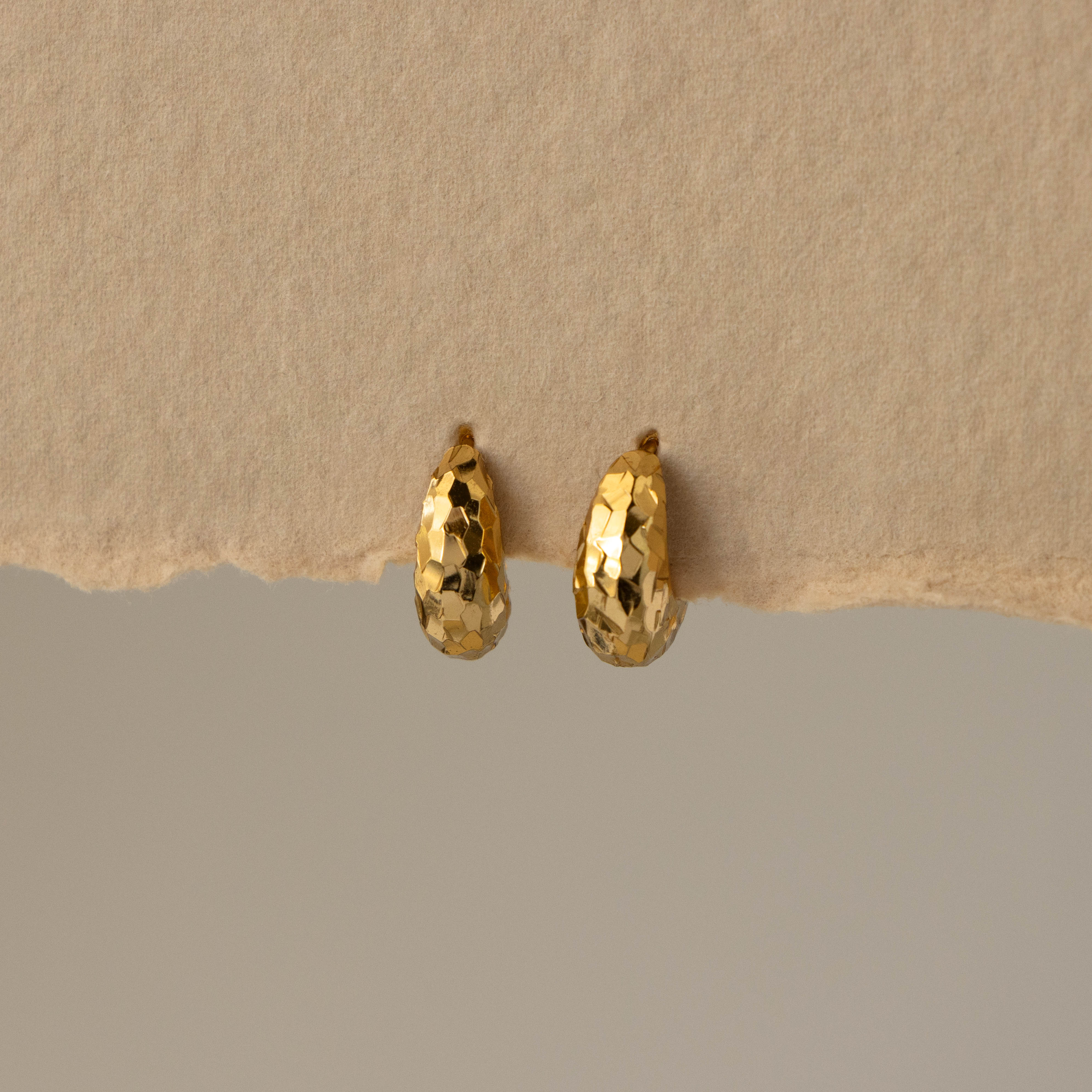 Mosaic Textured Hoop Studs