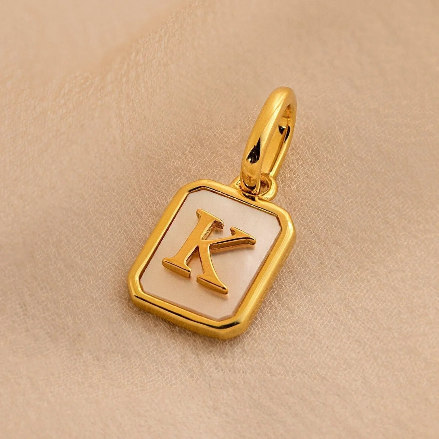 Mother of Pearl Initial Charm