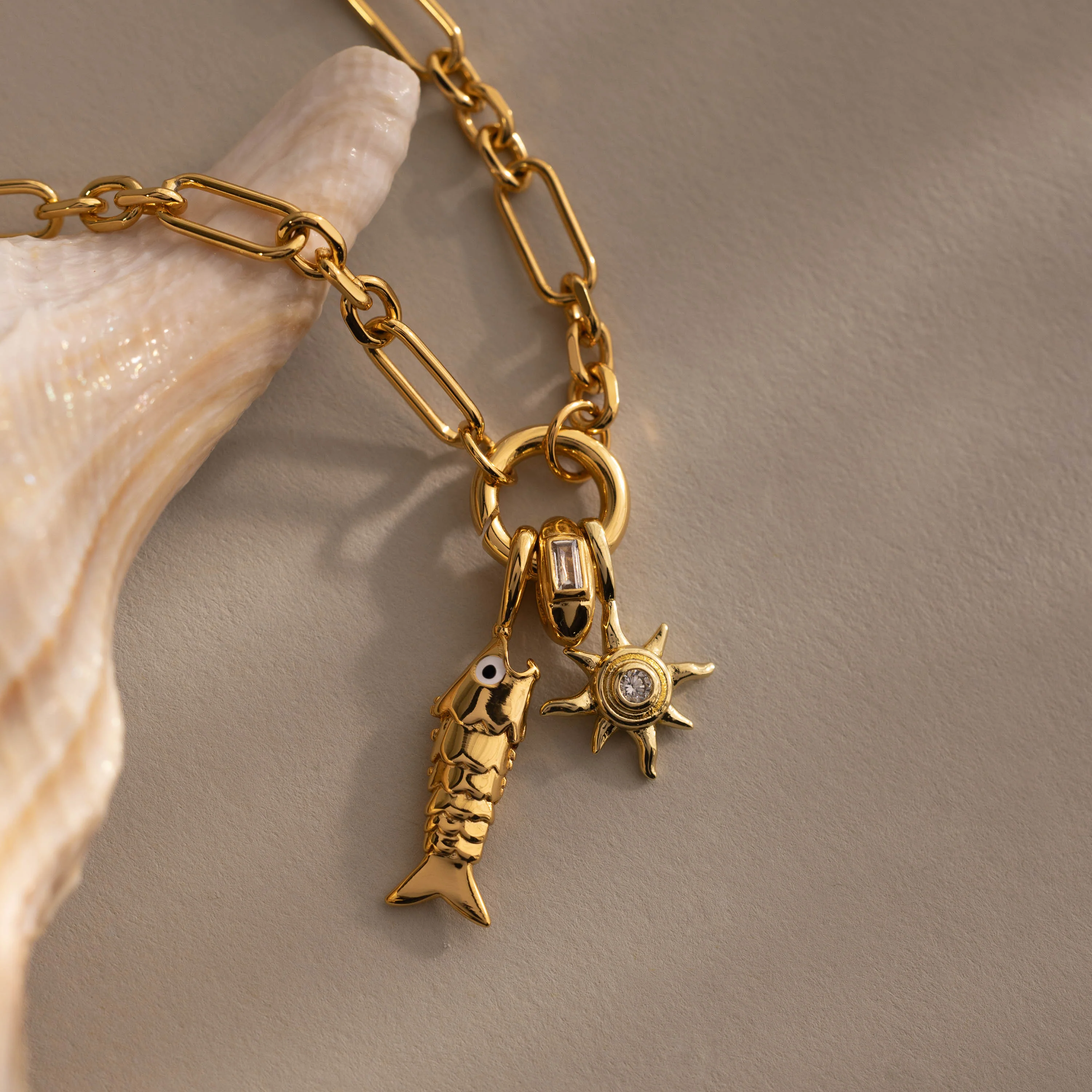 Mystic Diamond Sun Charm in 18K Gold - Image 3