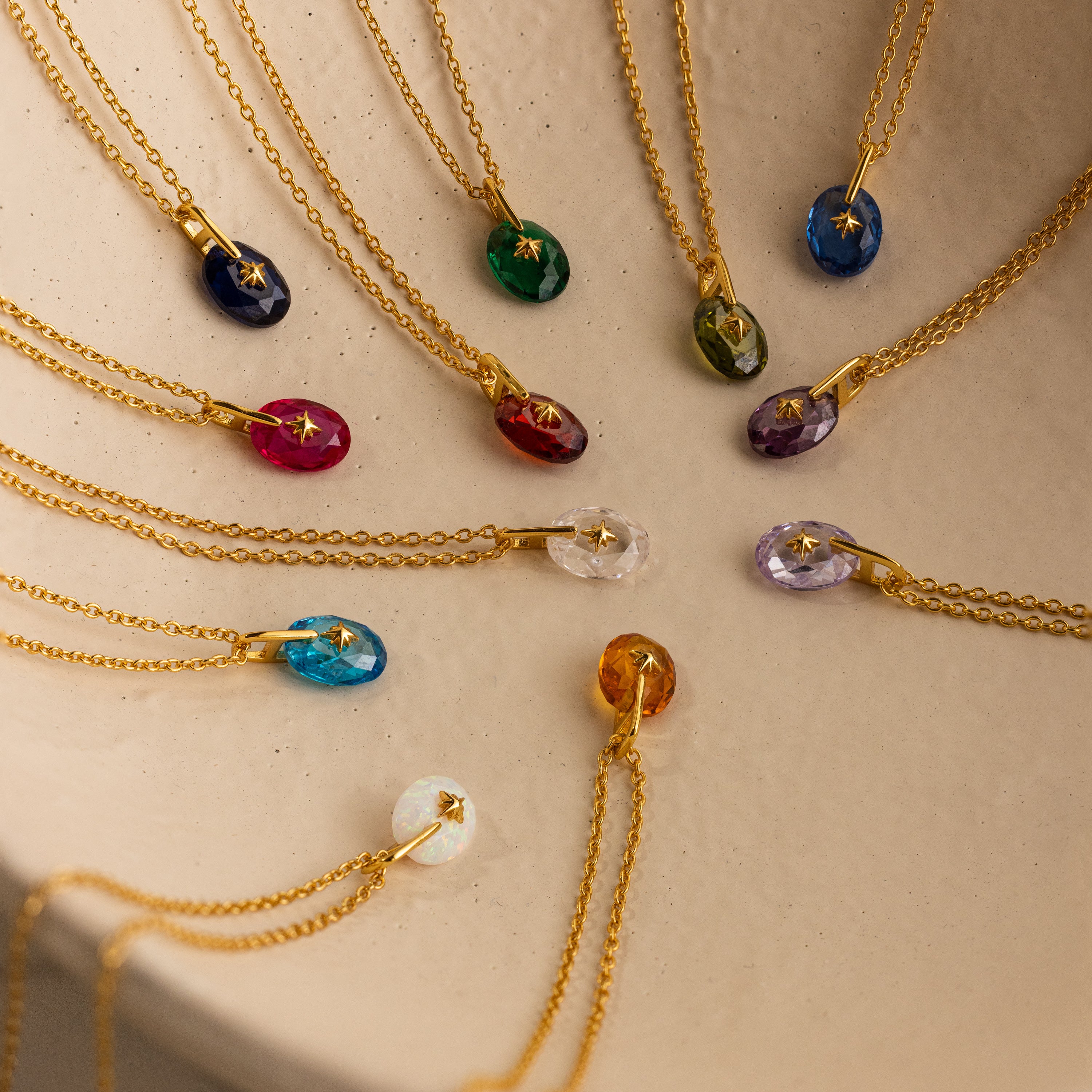North Star Birthstone Signet Necklace in Topaz - Image 3