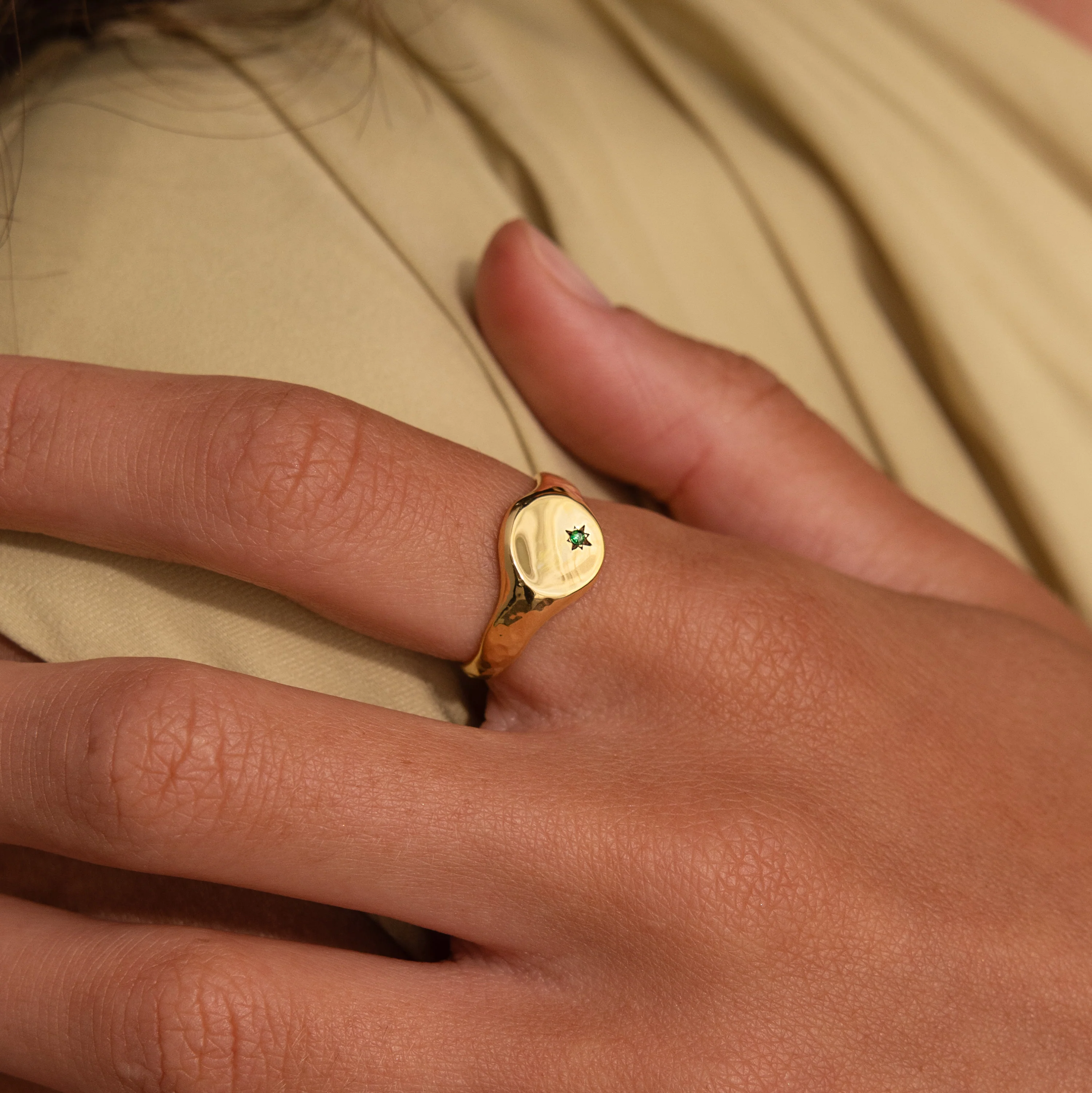 North Star Birthstone Signet Ring - Image 8