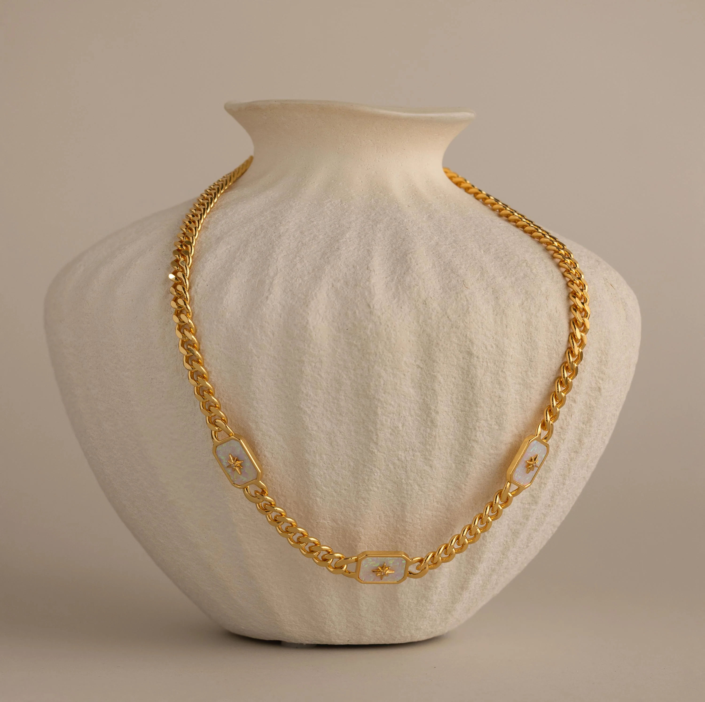 North Star Opal Trio Necklace in 18K Gold - Image 2