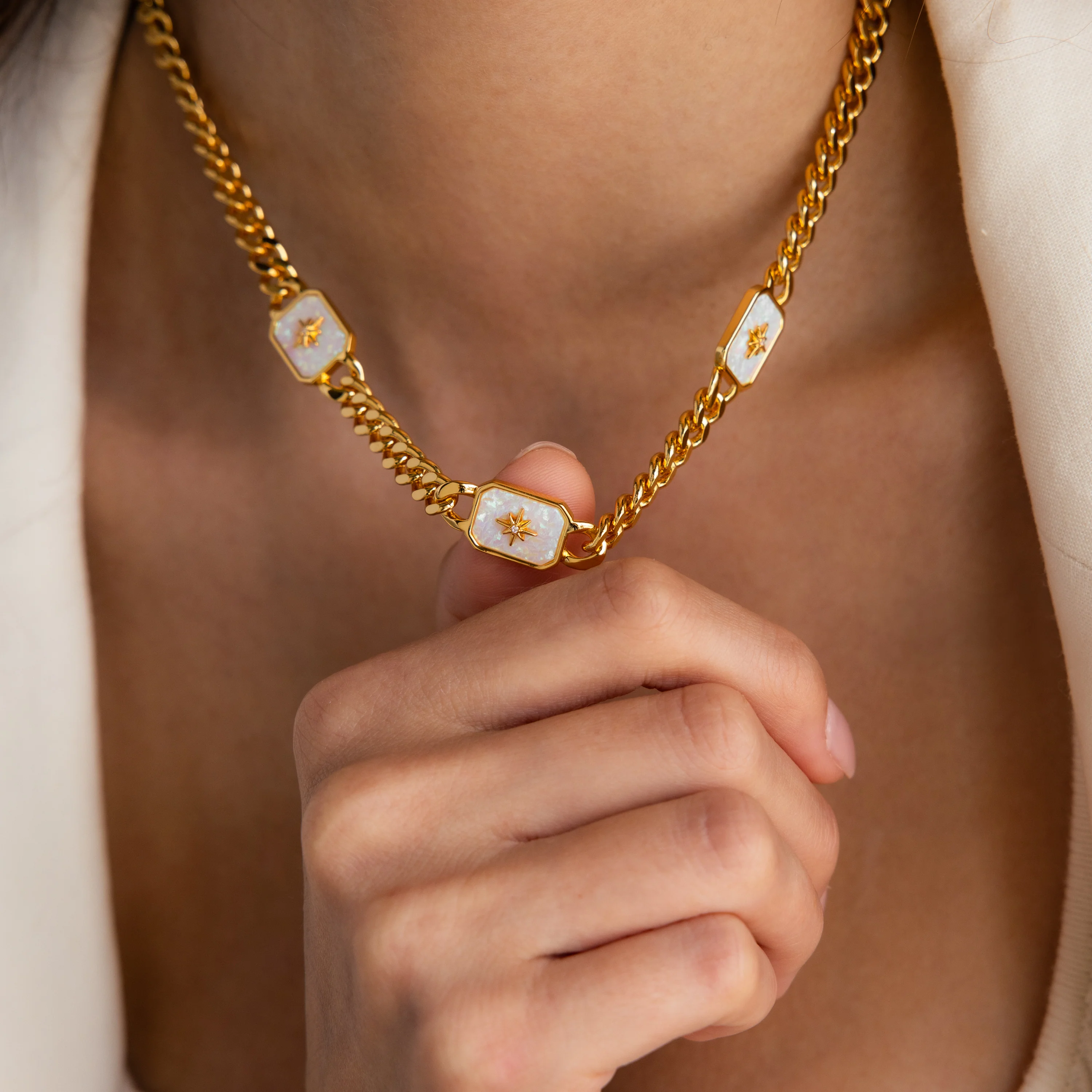 North Star Opal Trio Necklace - Image 2