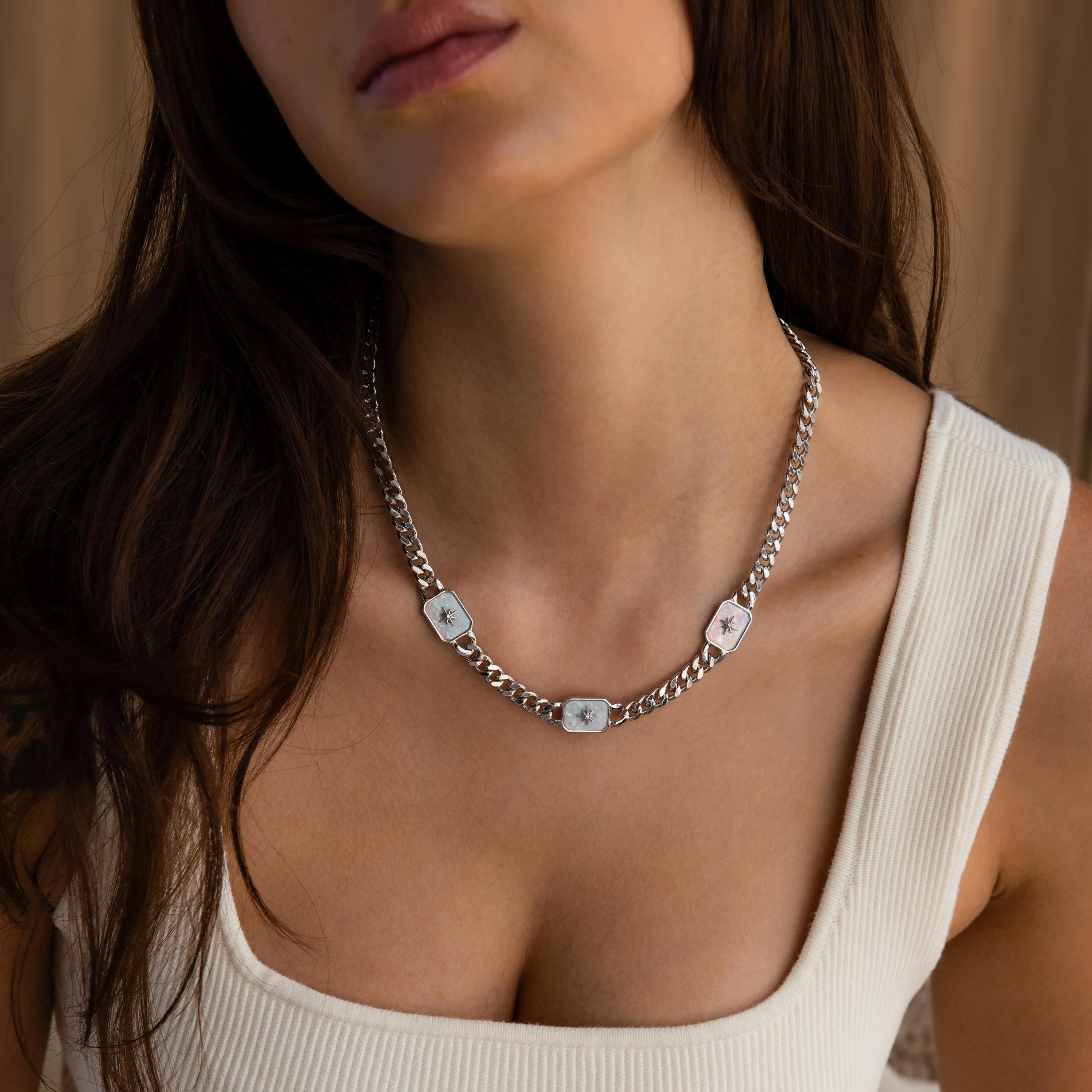 North Star Opal Trio Necklace - Image 4
