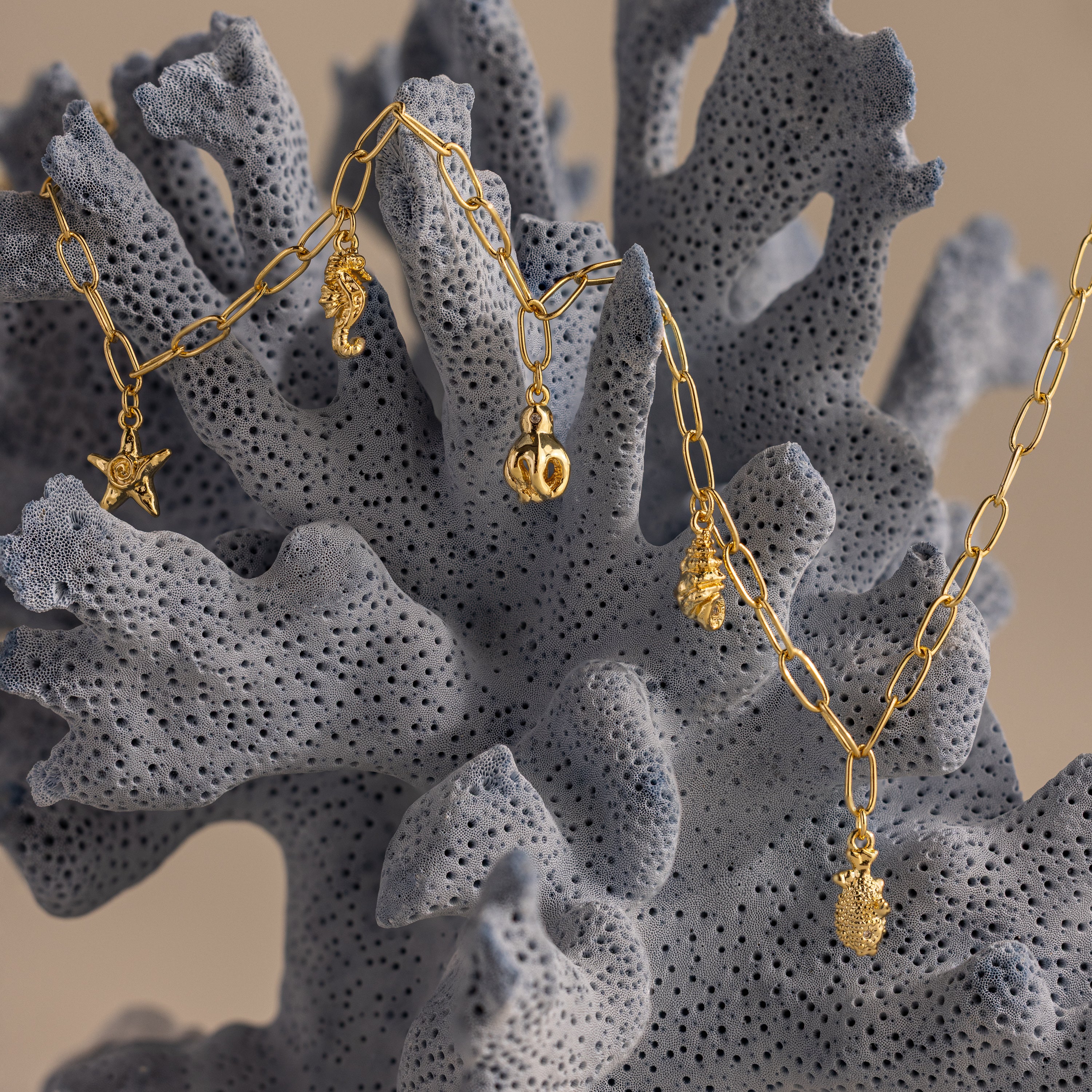 Ocean Charm Necklace in 18K Gold - Image 5