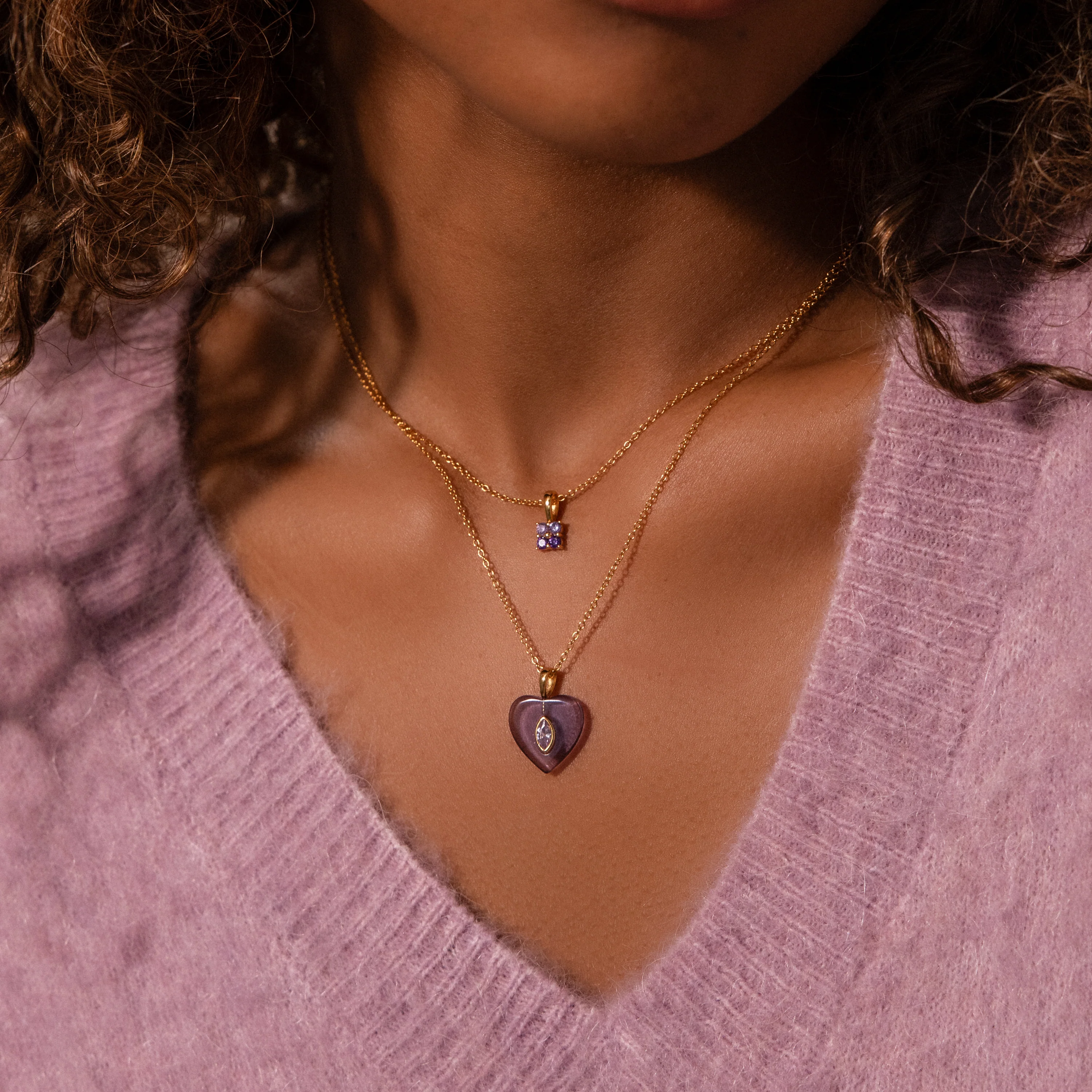 Ombre Birthstone Flower Necklace - Image 5