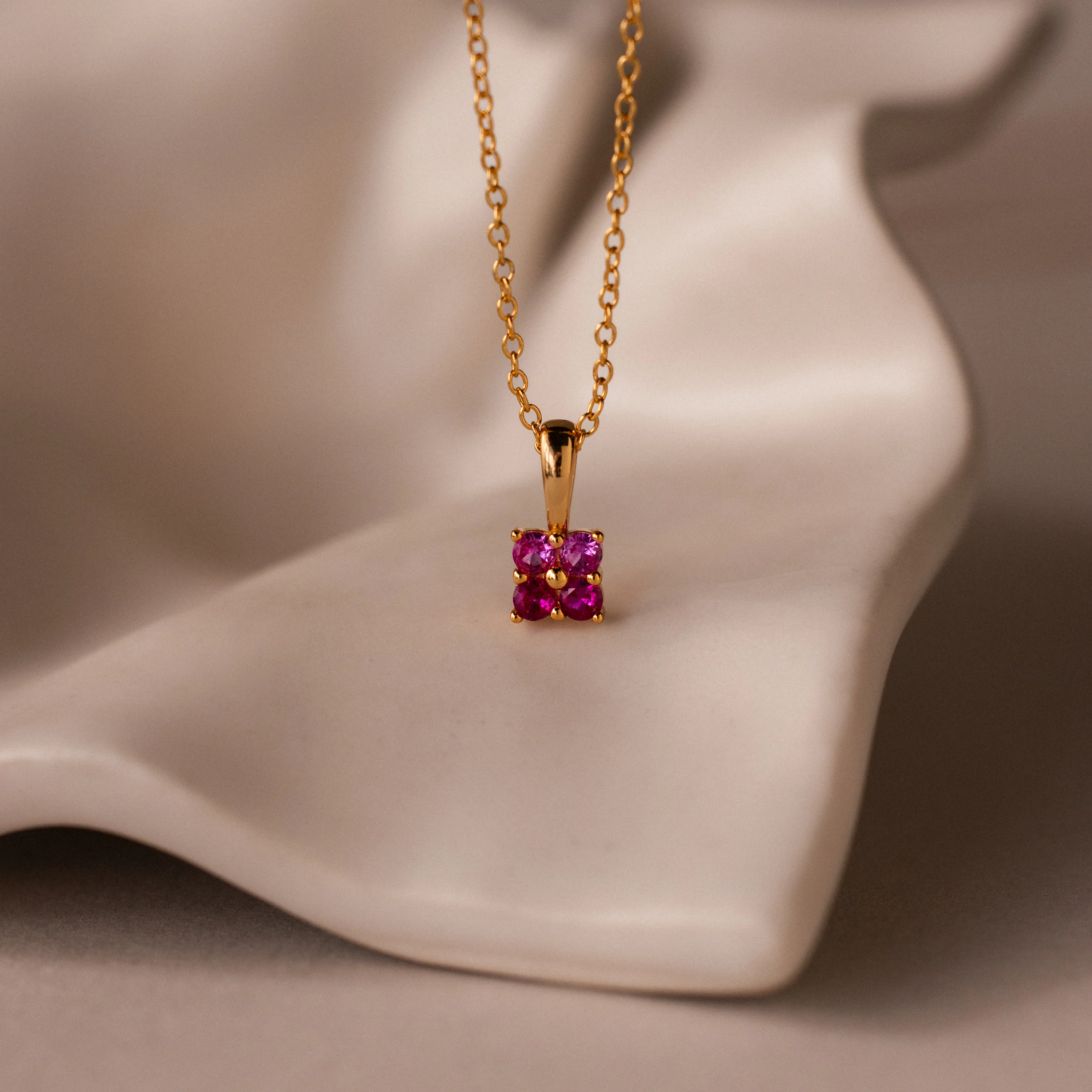 Ombre Birthstone Flower Necklace - Image 9
