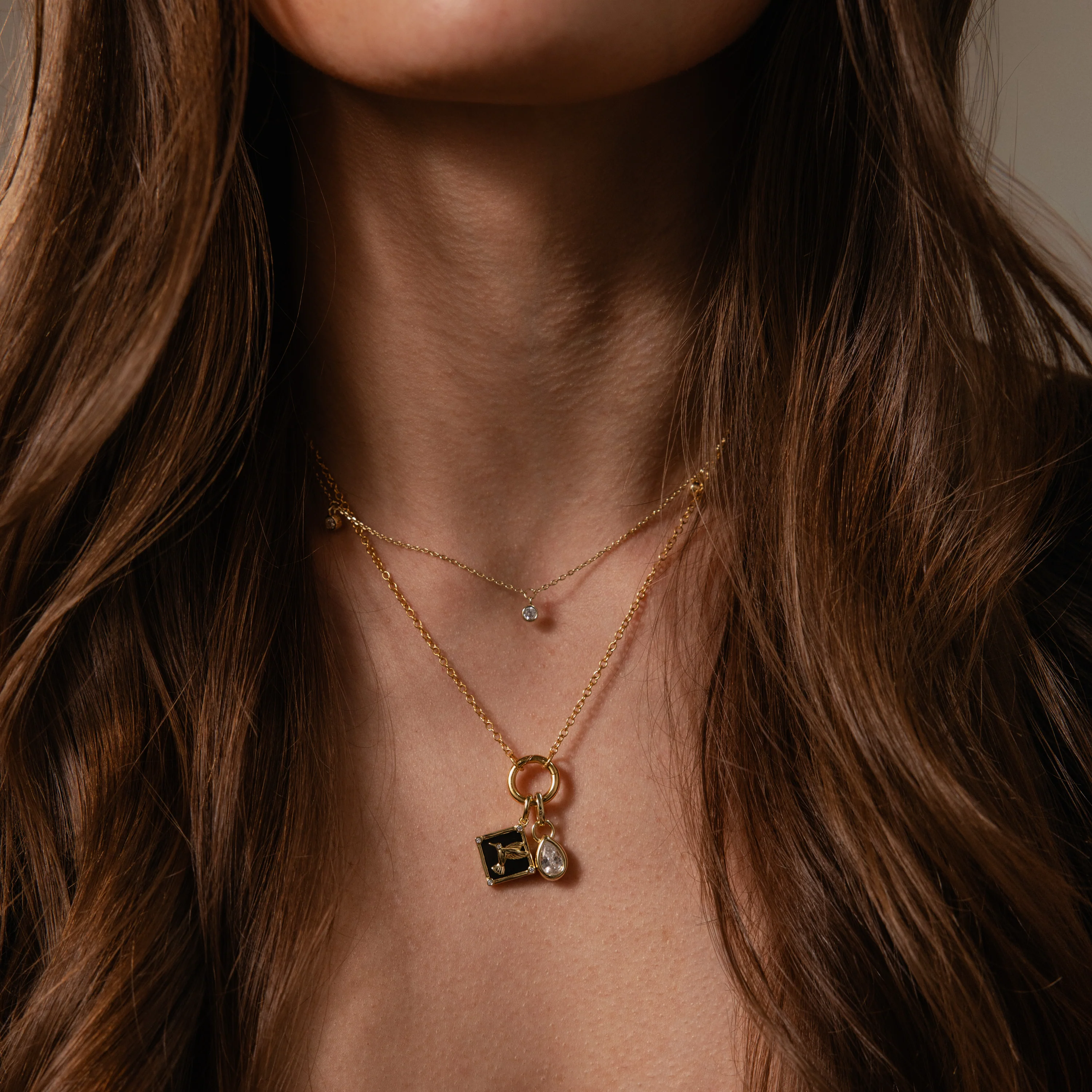 Onyx Hummingbird Charm in Silver - Image 6