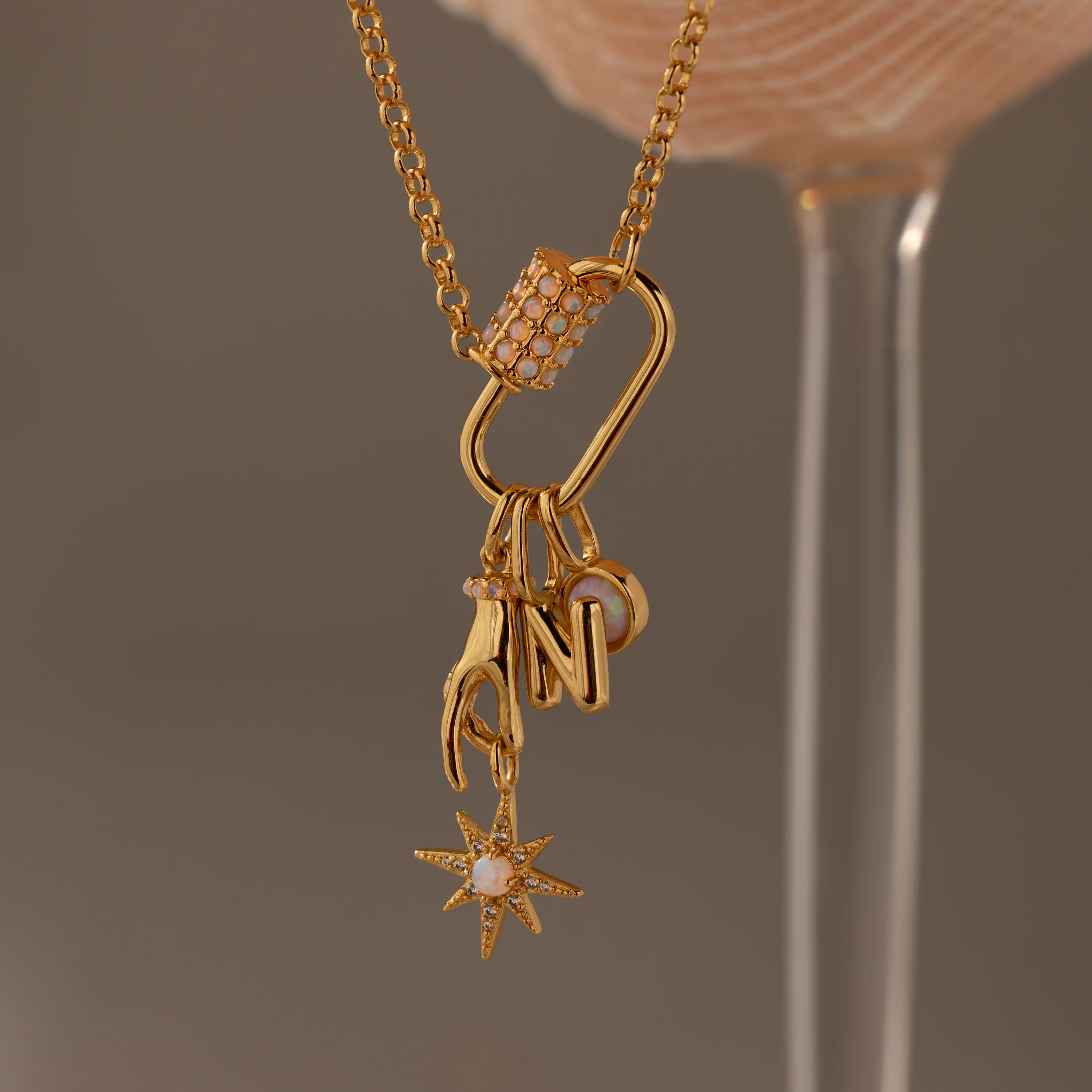 Opal Carabiner Clasp in 18K Gold - Image 5