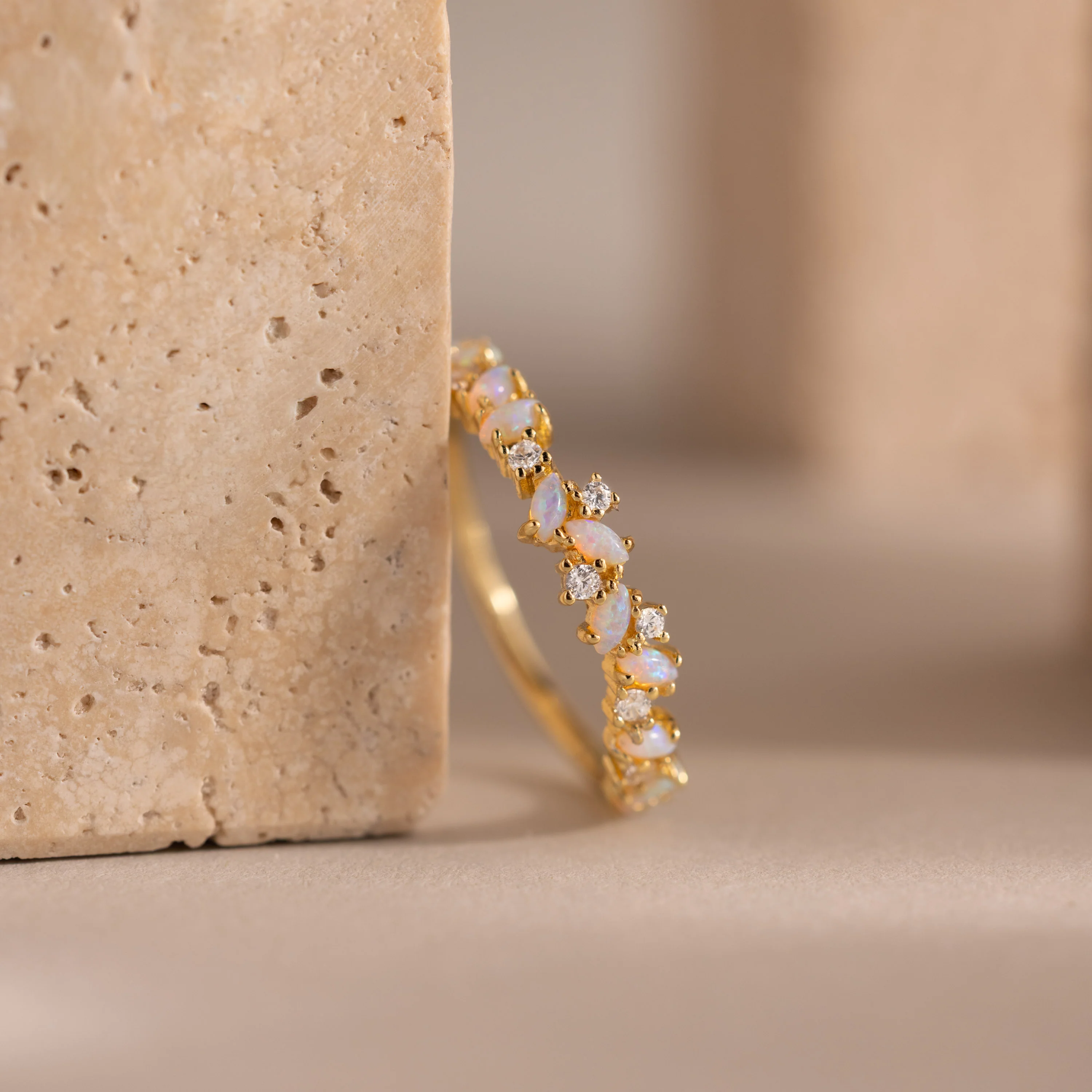 Opal Diamond Cluster Ring - Image 3