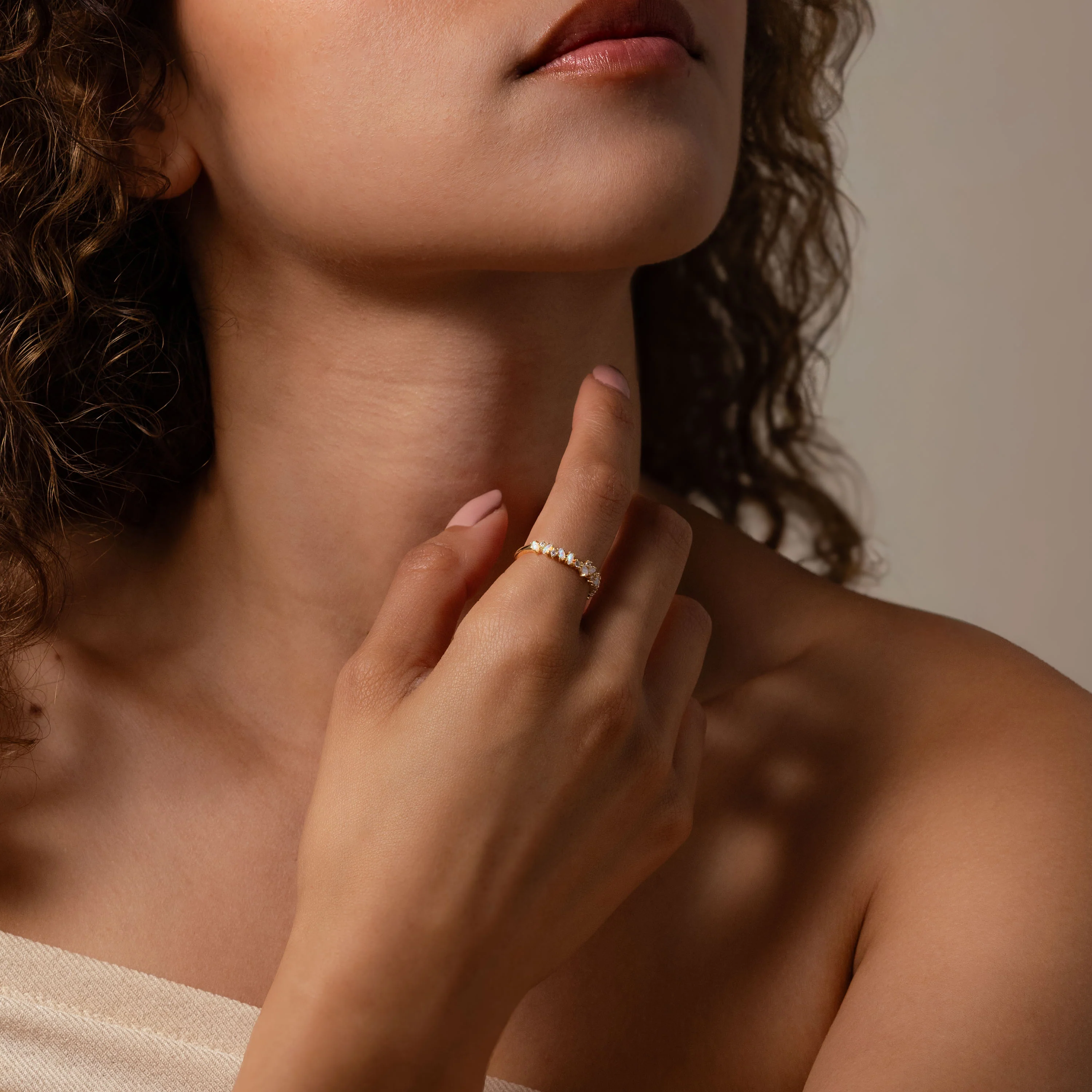 Opal Diamond Cluster Ring - Image 4