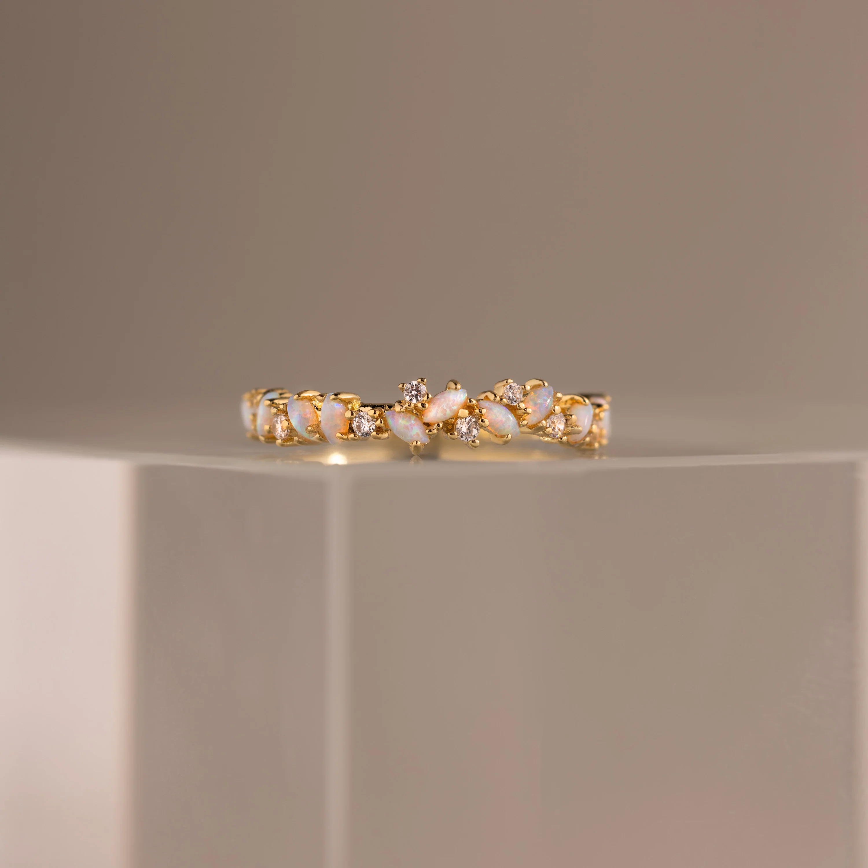 Opal Diamond Cluster Ring - Image 6