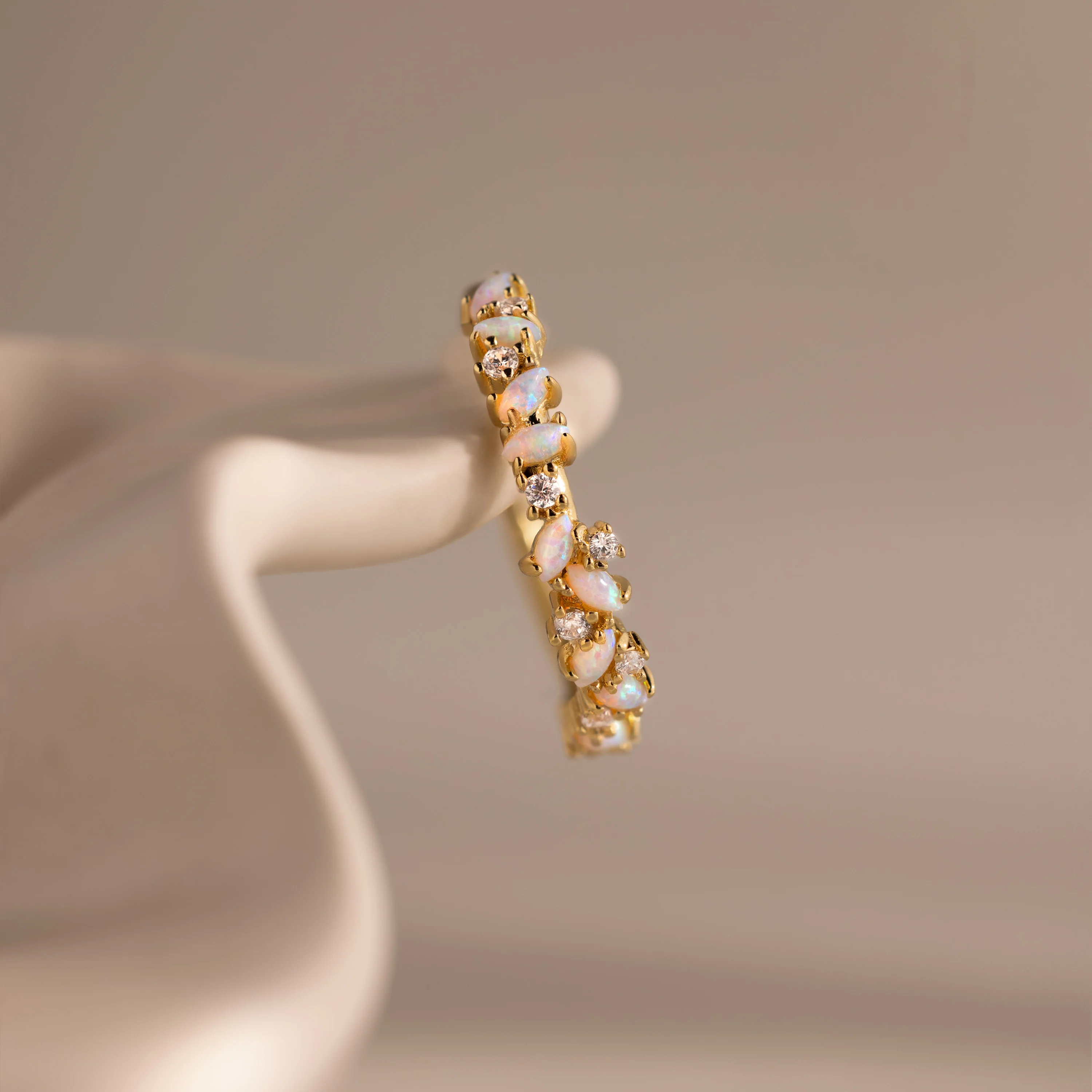 Opal Diamond Cluster Ring - Image 8