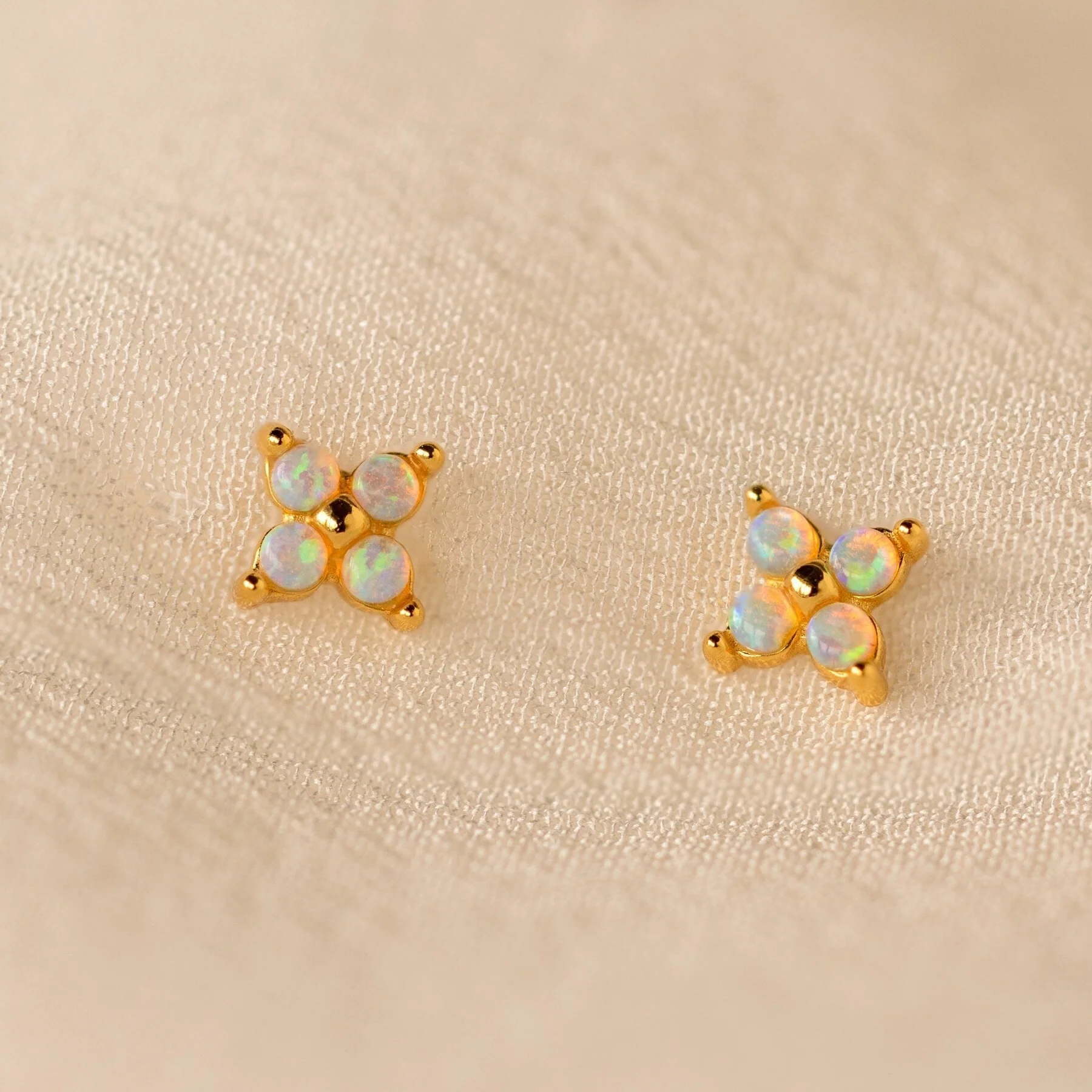 Opal Ivy Flower Studs
