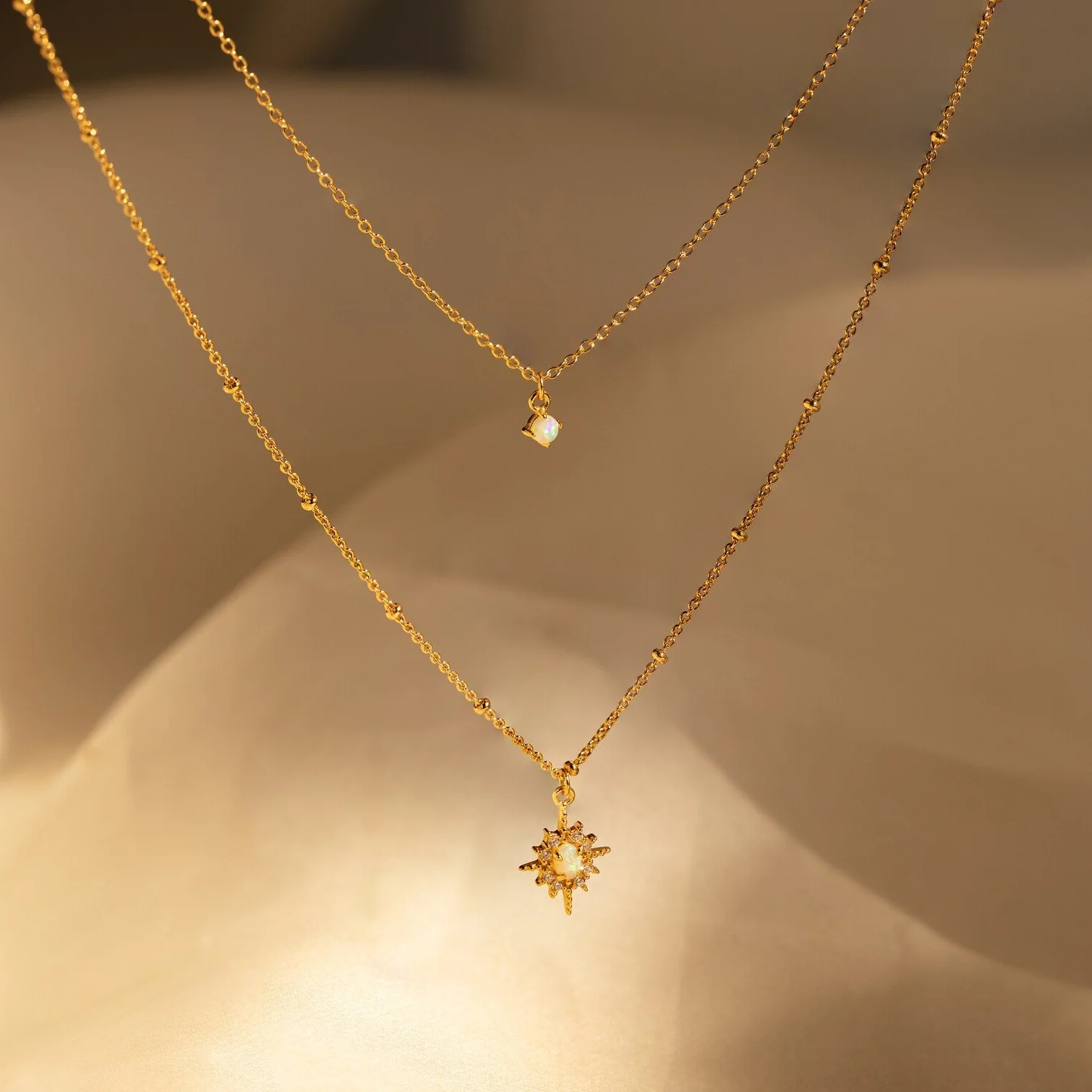 Opal Star Duo Necklace - Image 2