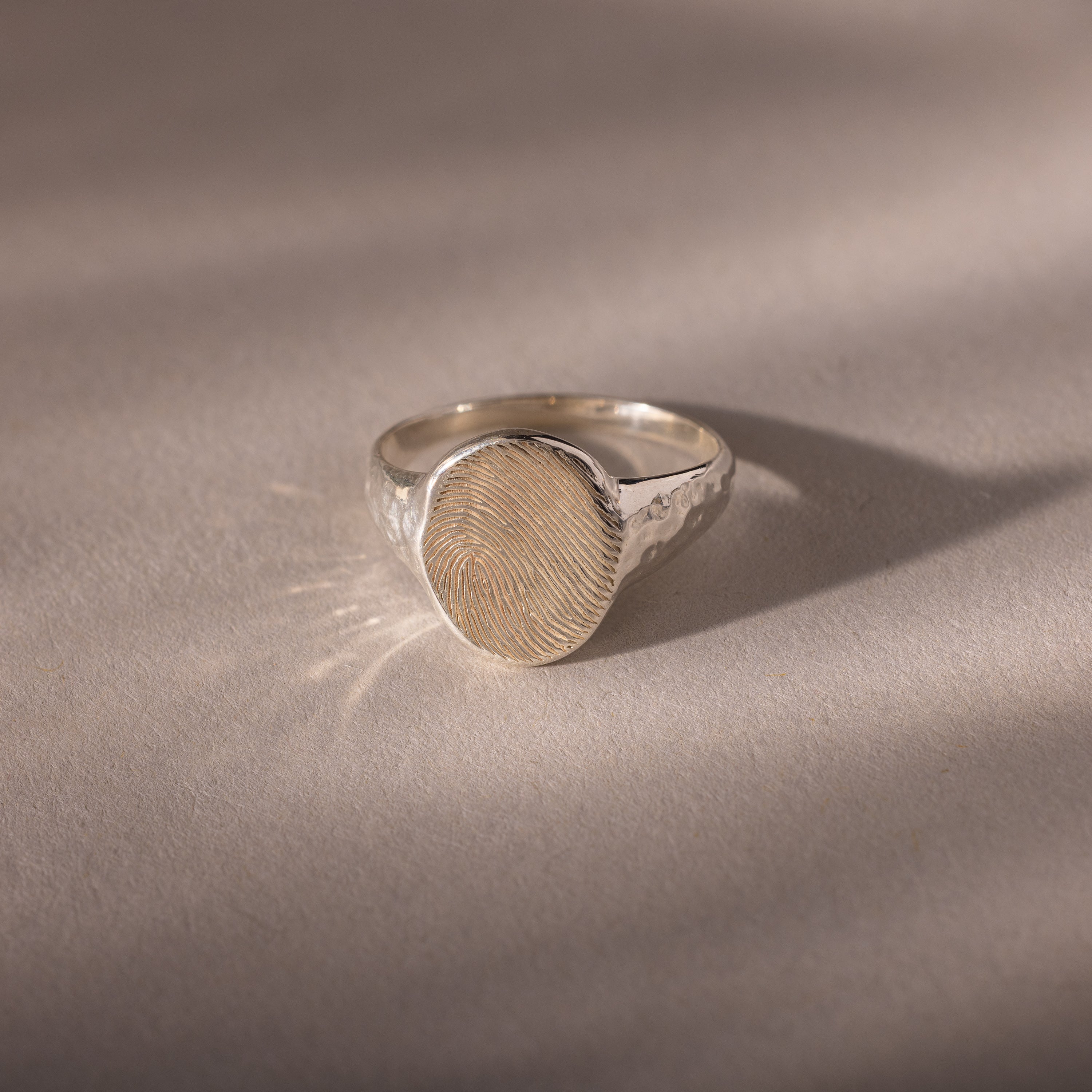 Organic Fingerprint Signet Ring in Silver