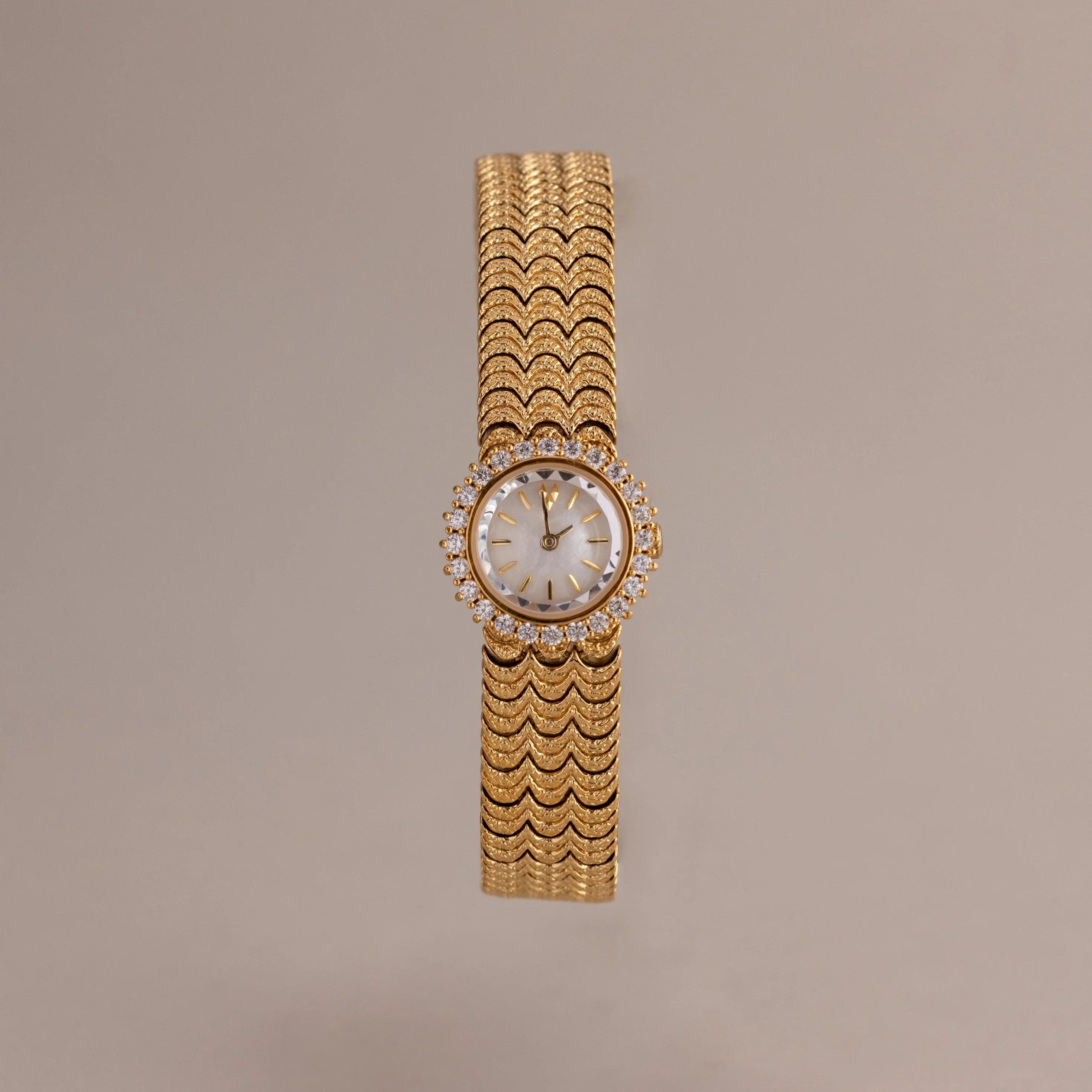 Pave Scalloped Timepiece