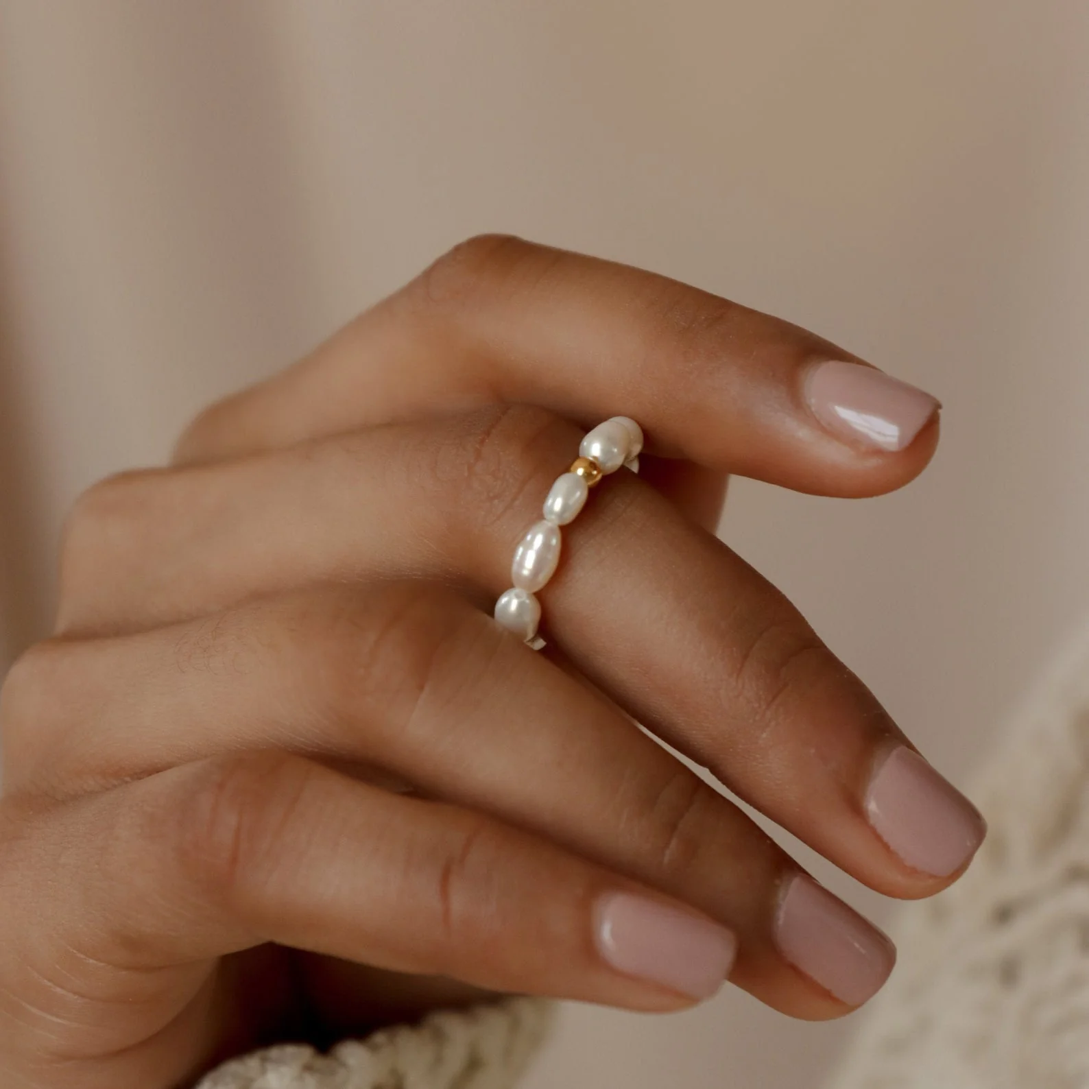 Pearl Beaded Ring - Image 3