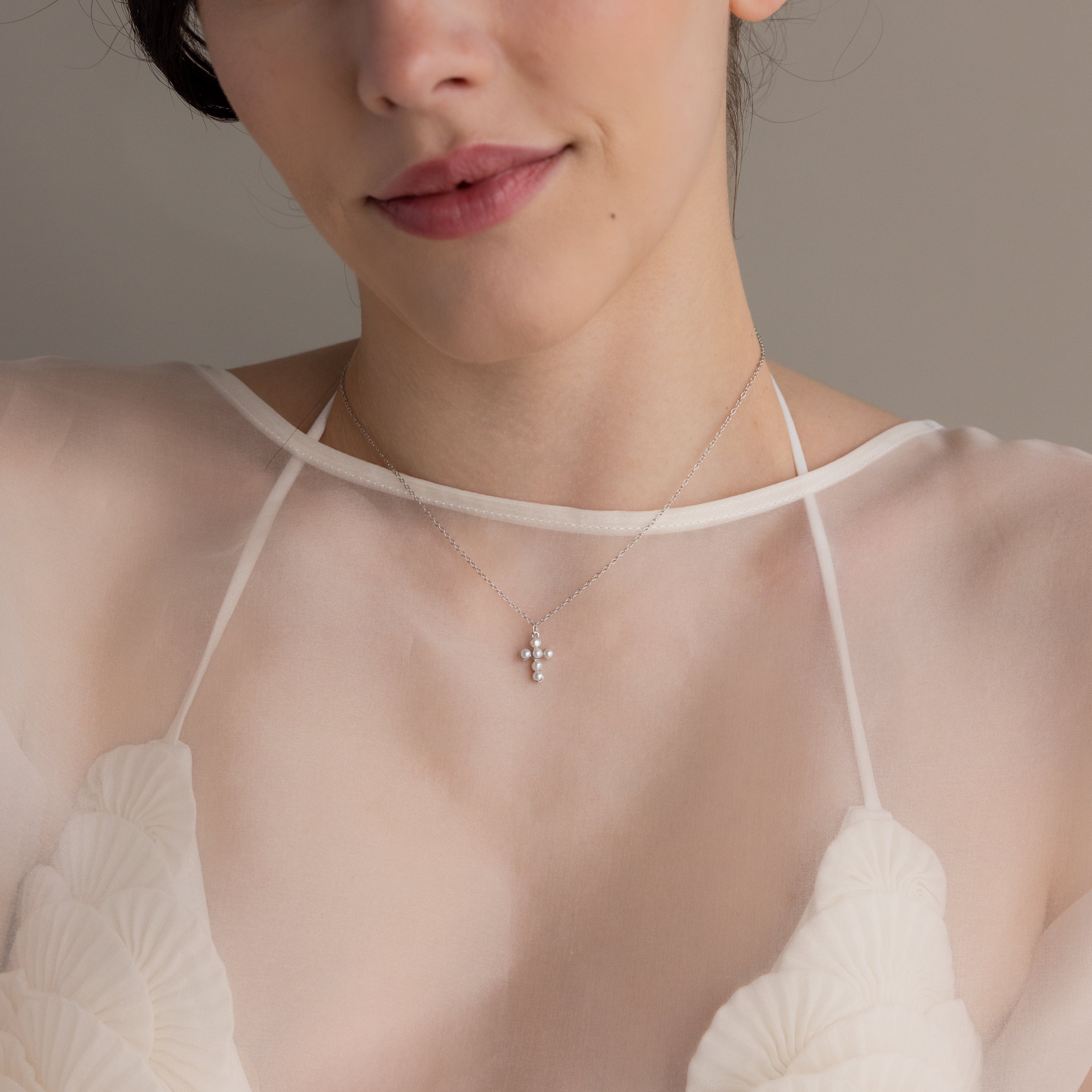 Pearl Cross Necklace - Image 6