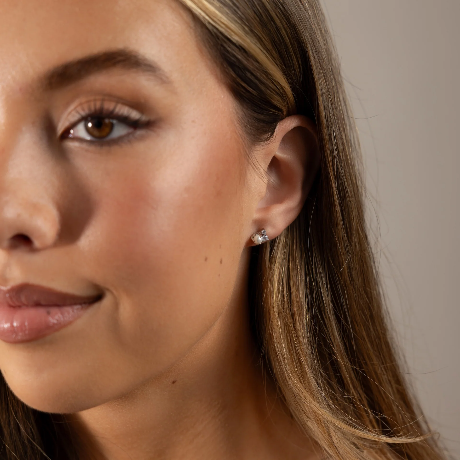 Pearl Diamond Cluster Studs - Image 4