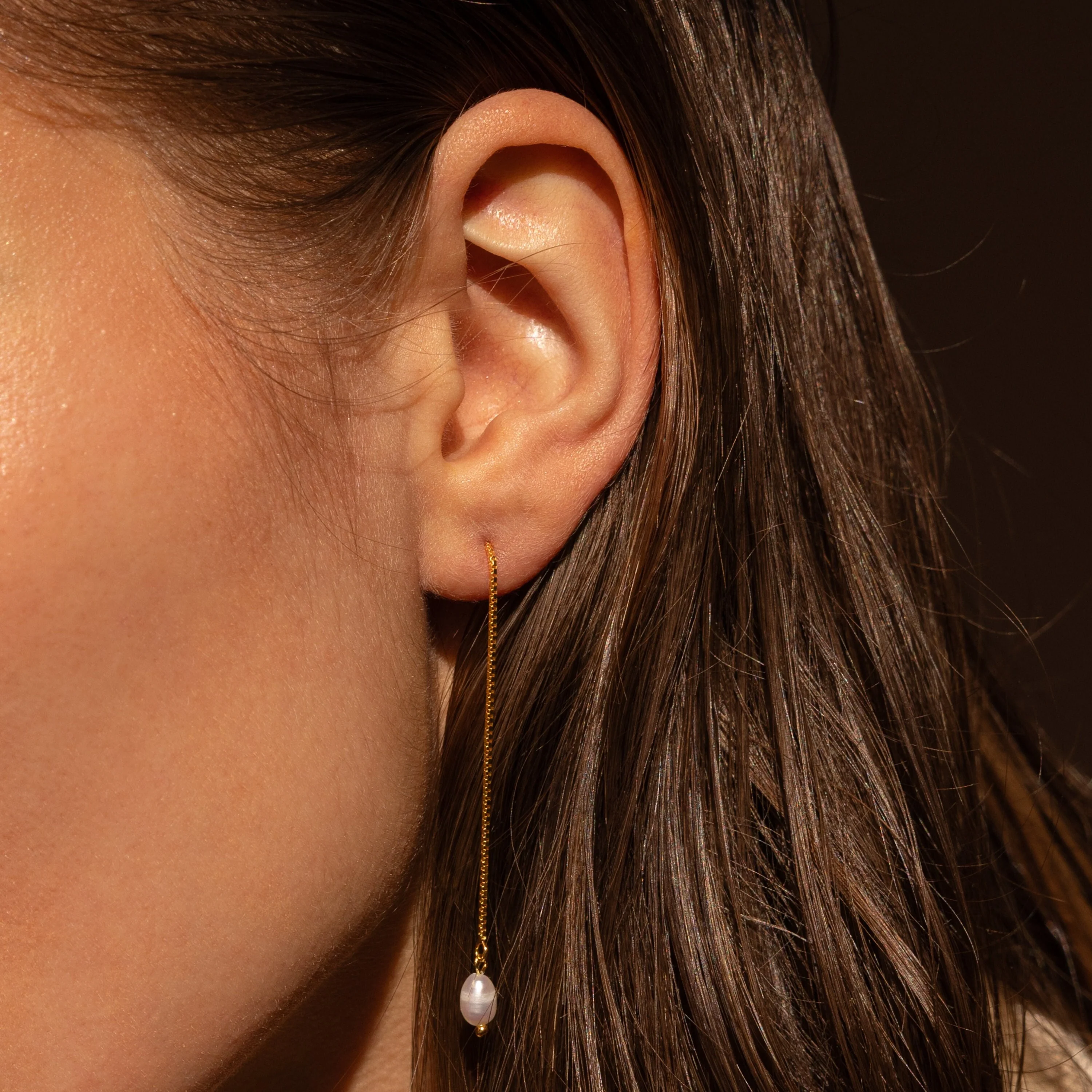 Pearl Threader Earrings - Image 2