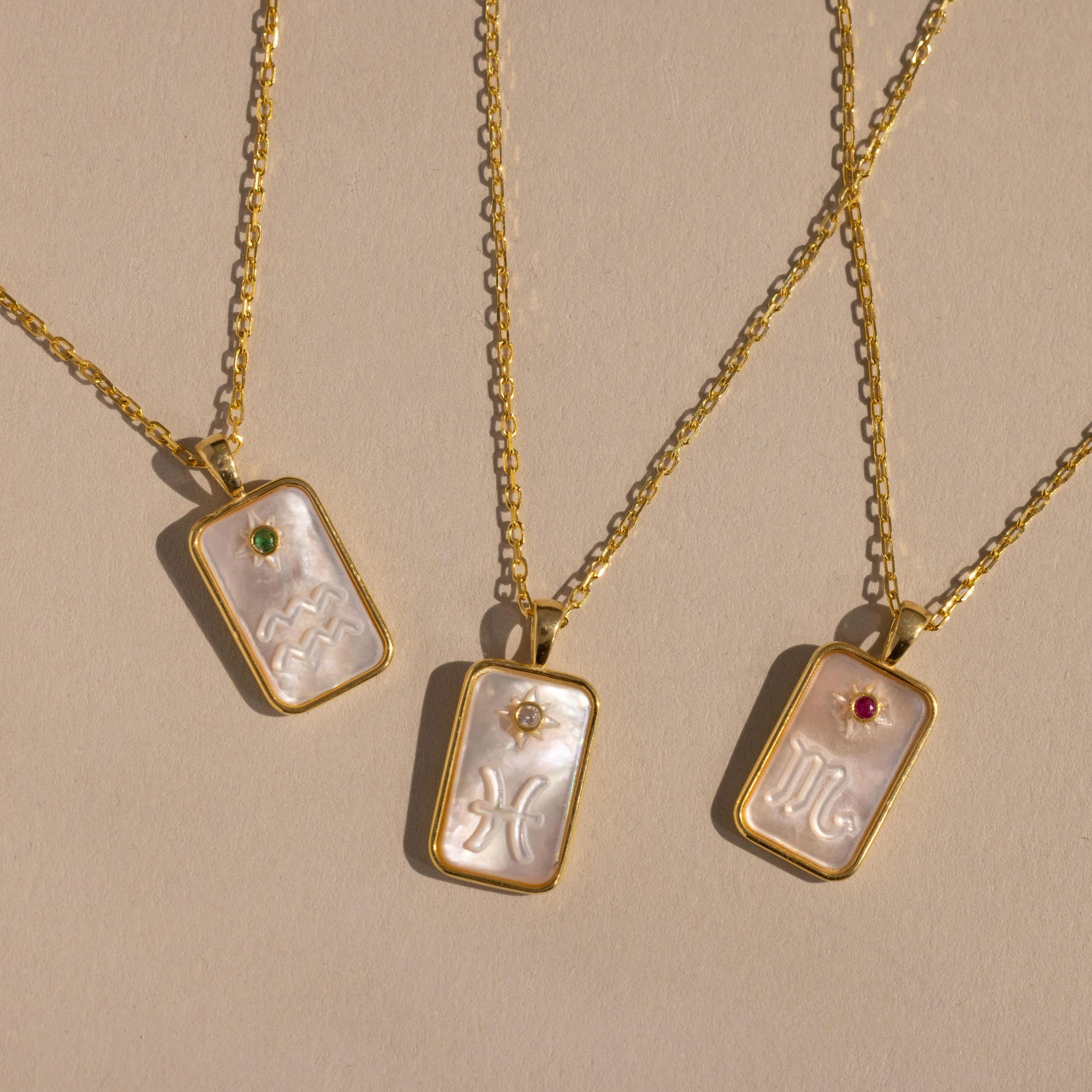 Pearl Zodiac Birthstone Necklace in Silver
