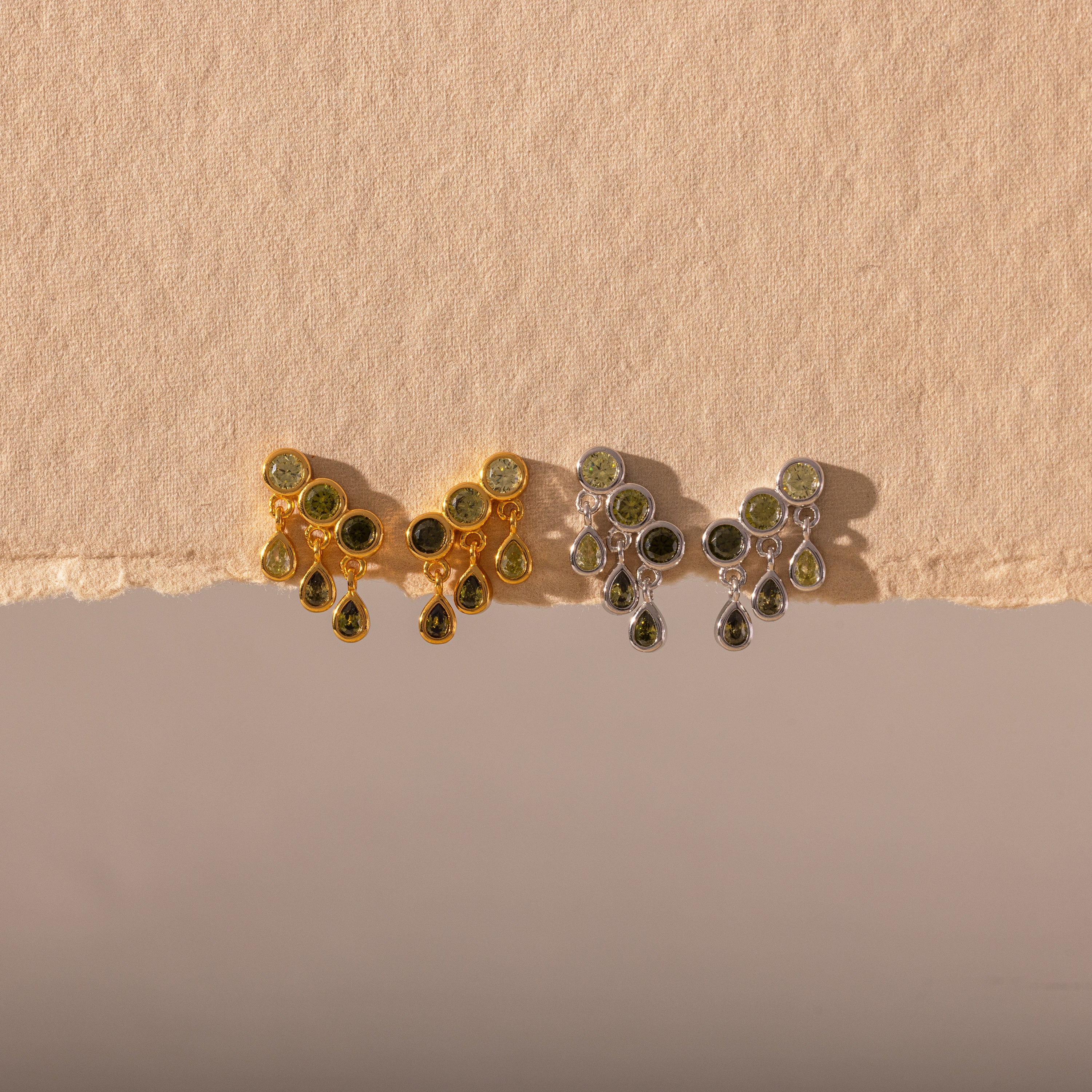 Peridot Raindrop Studs - Image 3