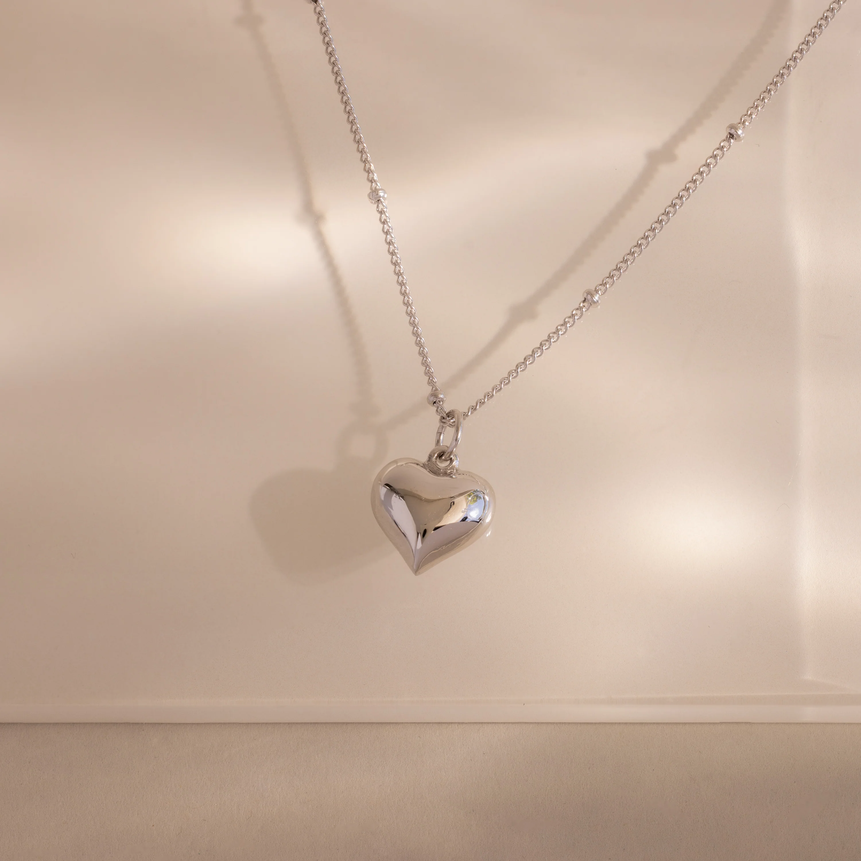 Puff Heart Charm Necklace - Image 2