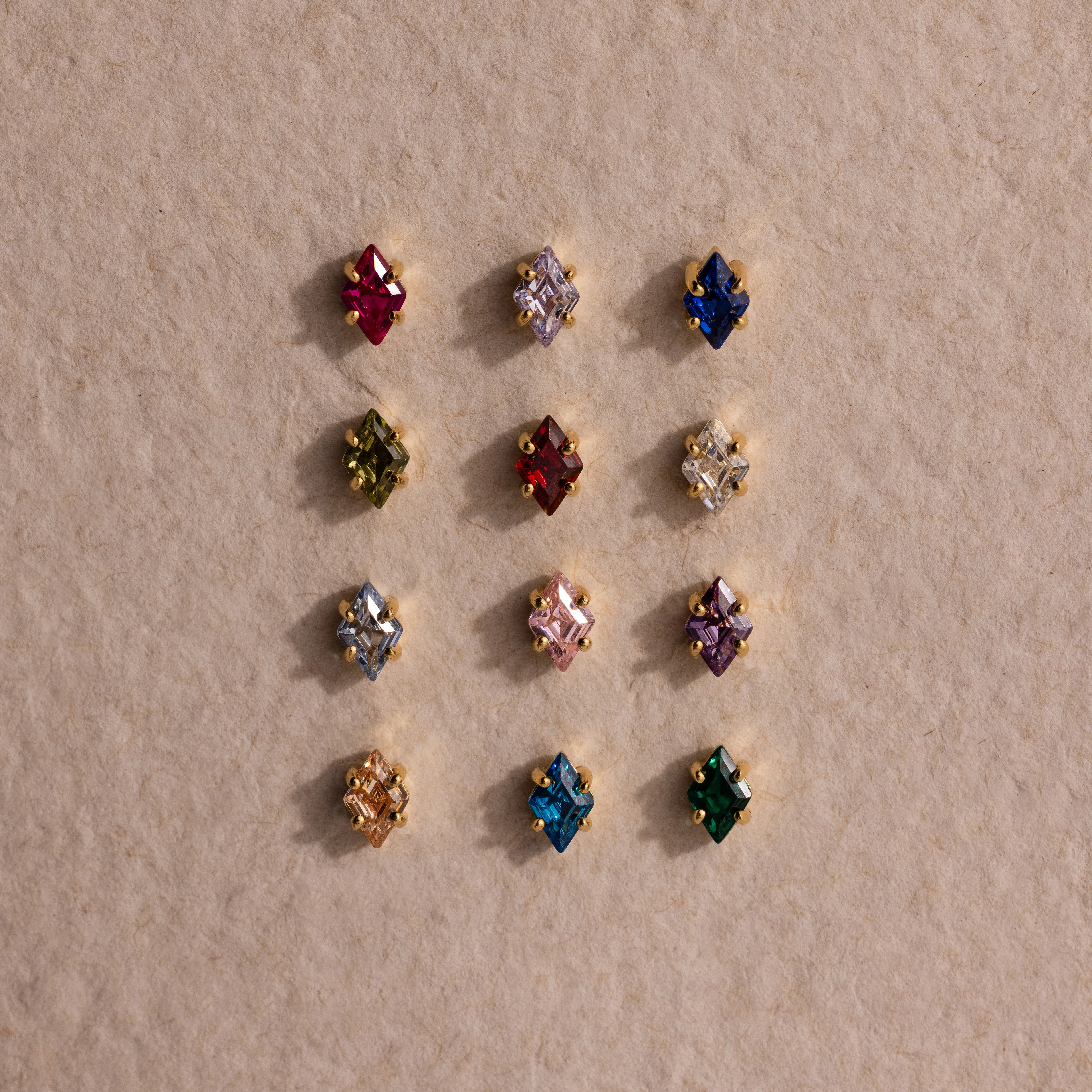 Rhombus Blue Zircon Flatback Studs - Image 5