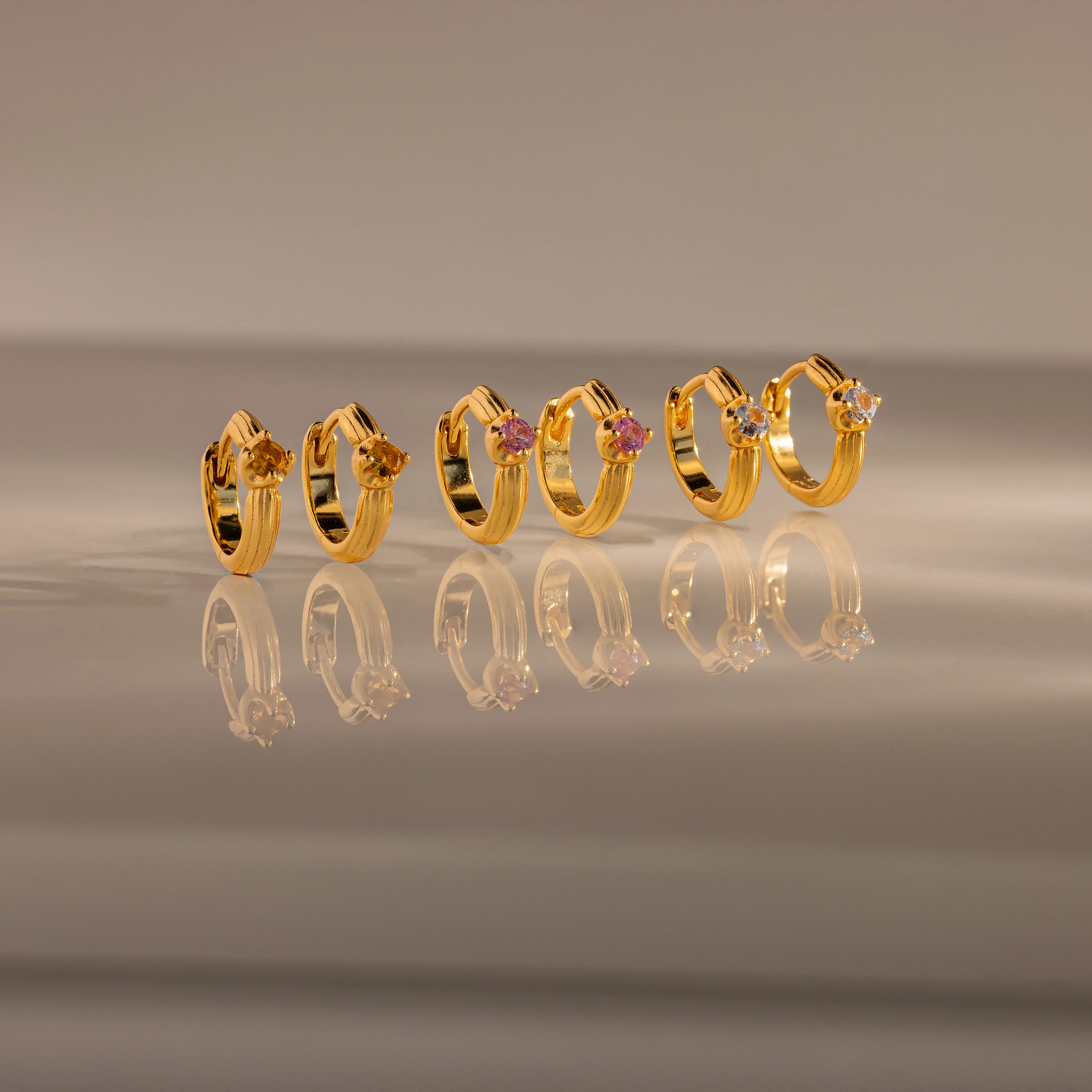 Ribbed Blue Zircon Huggies - Image 7