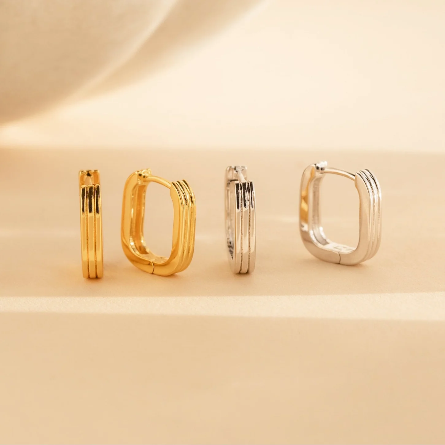 Ribbed Link Hoops - Image 2