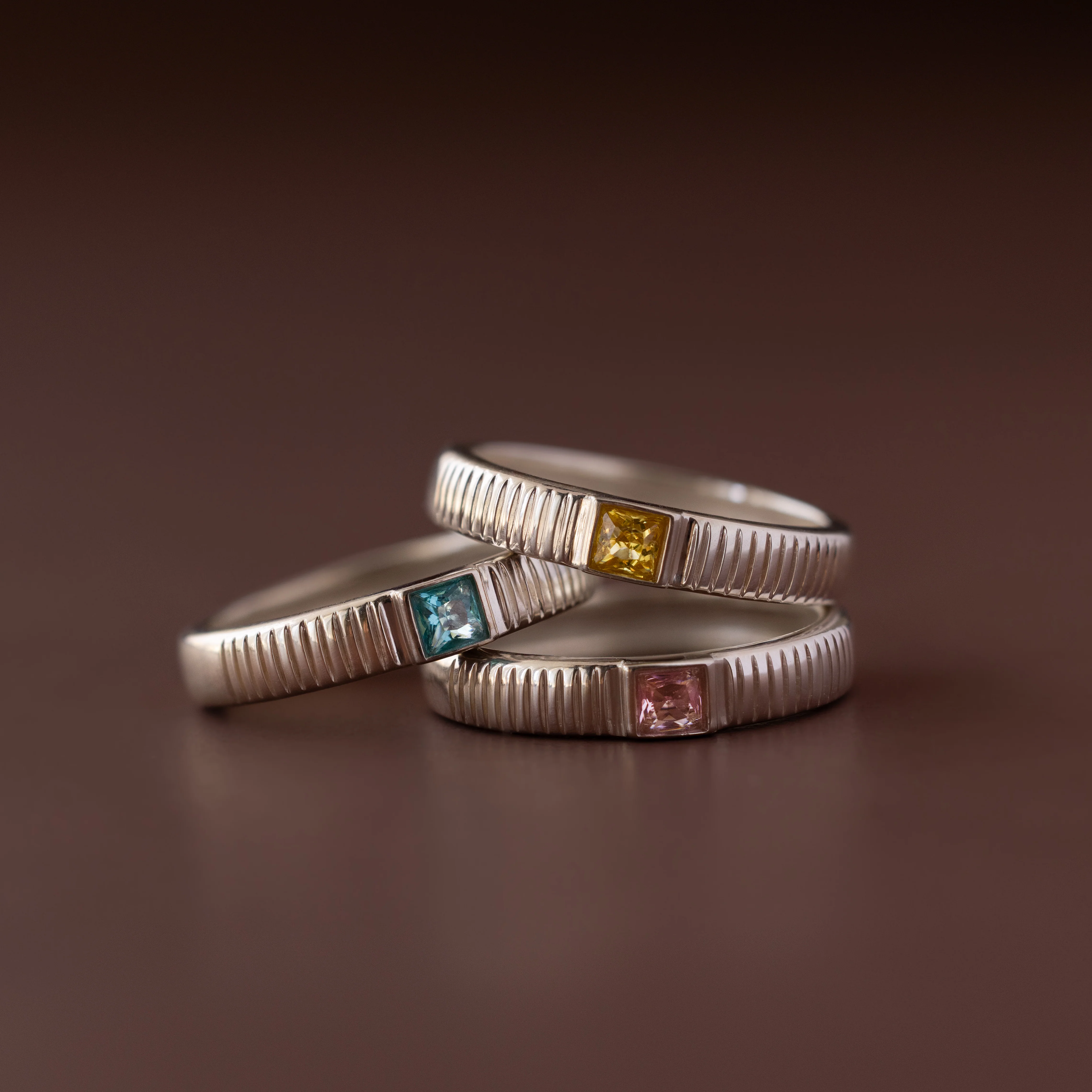 Ribbed Pink Tourmaline Band - Image 5