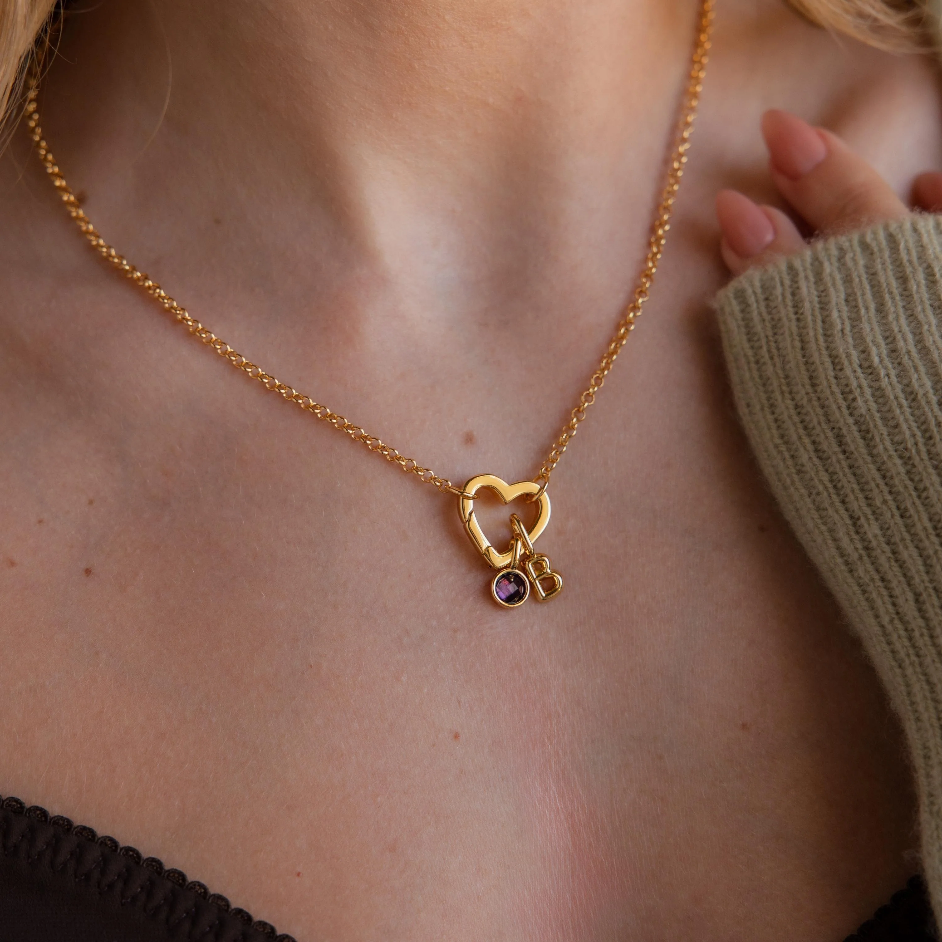Rolo Heart Clasp Necklace - Image 2