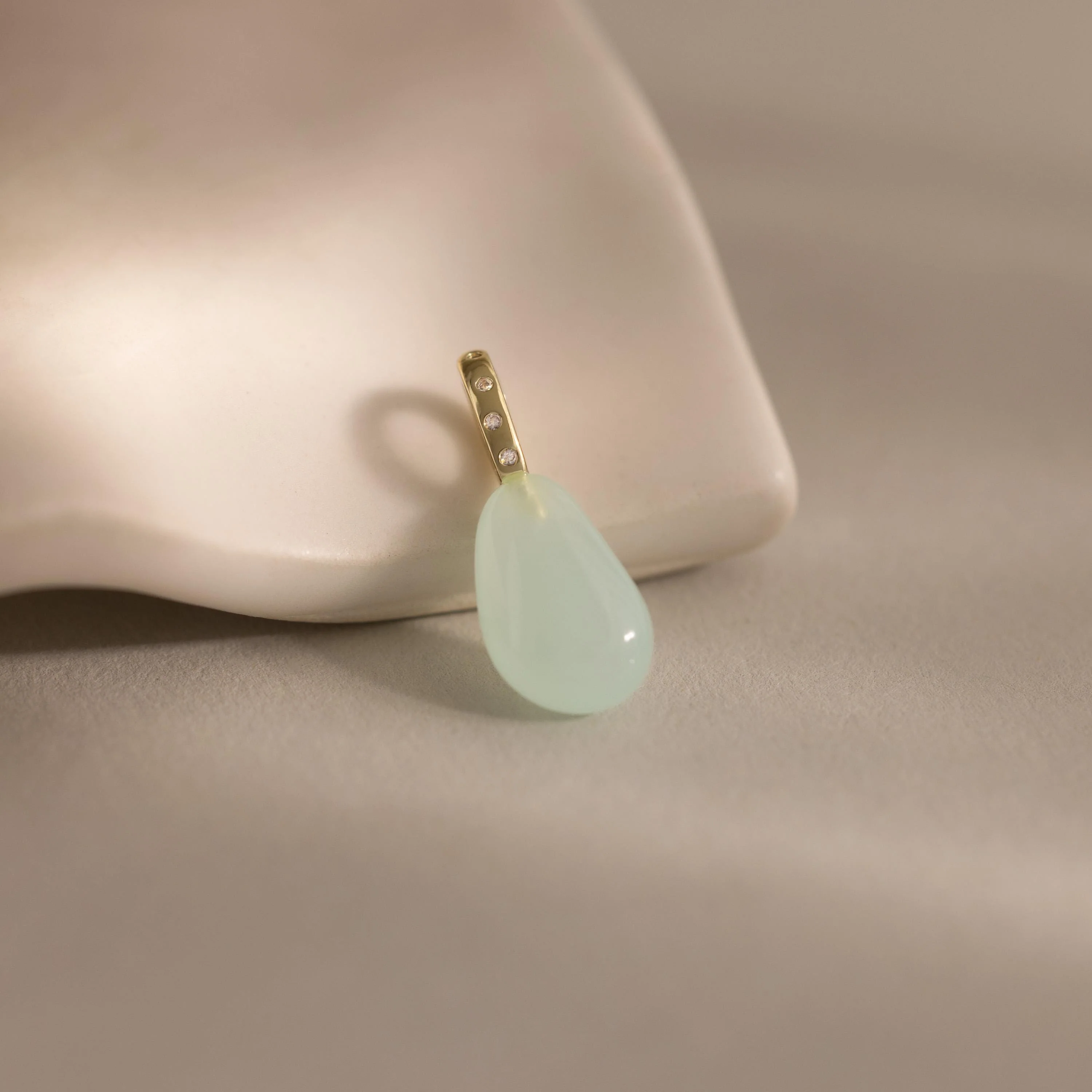 Seafoam Drop Charm in 18K Gold - Image 5
