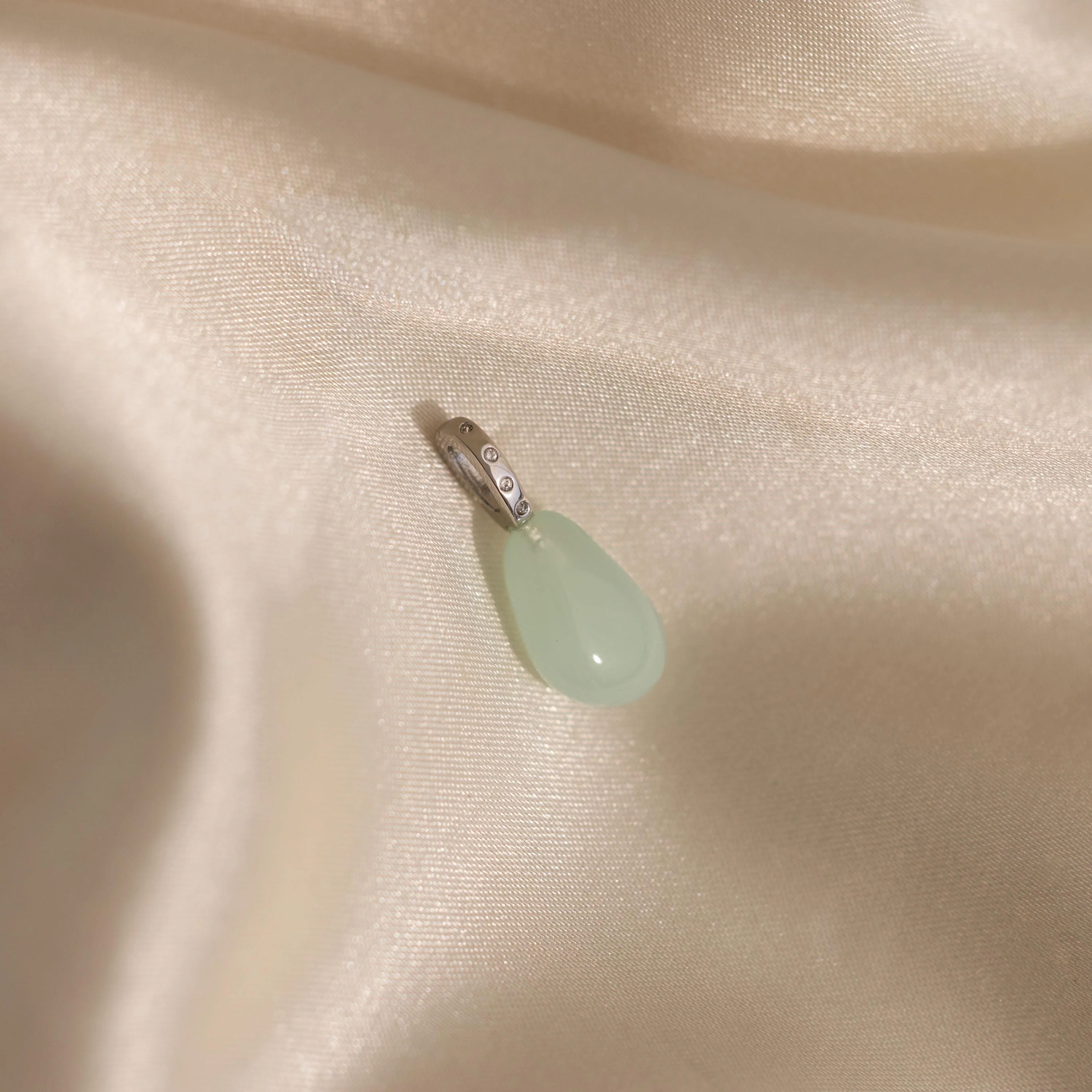 Seafoam Drop Charm in Silver - Image 3