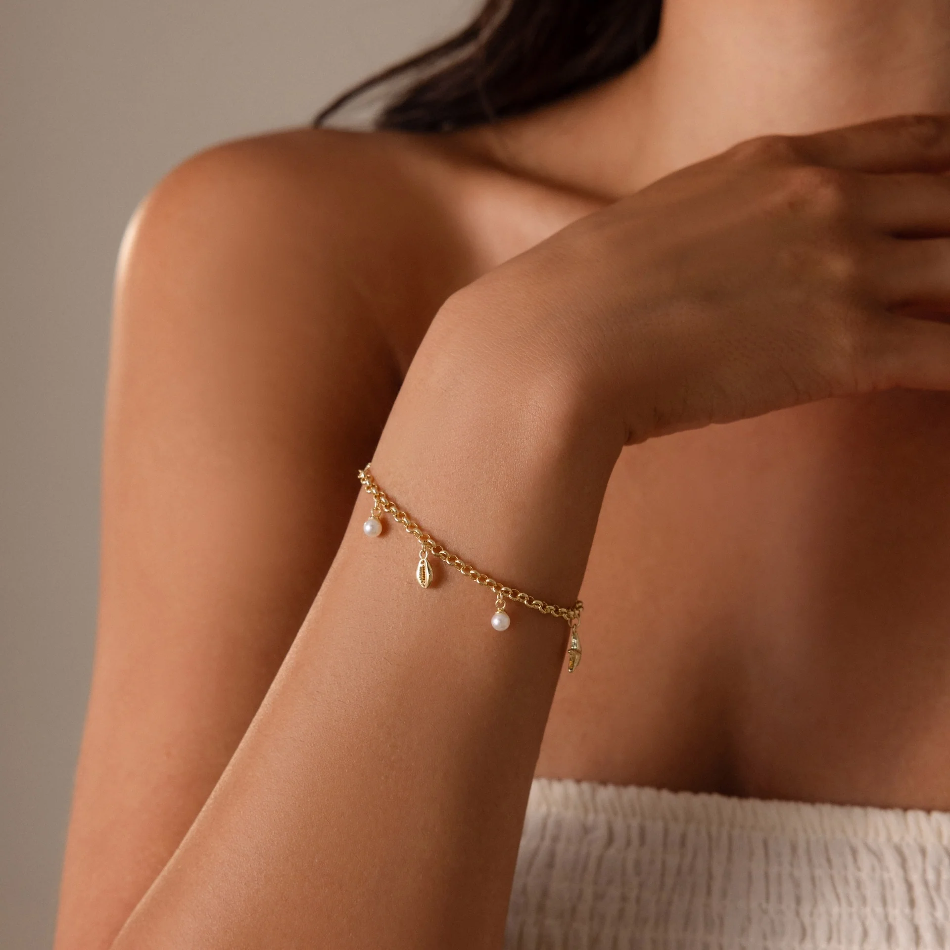 Seaside Pearl Charm Bracelet - Image 3
