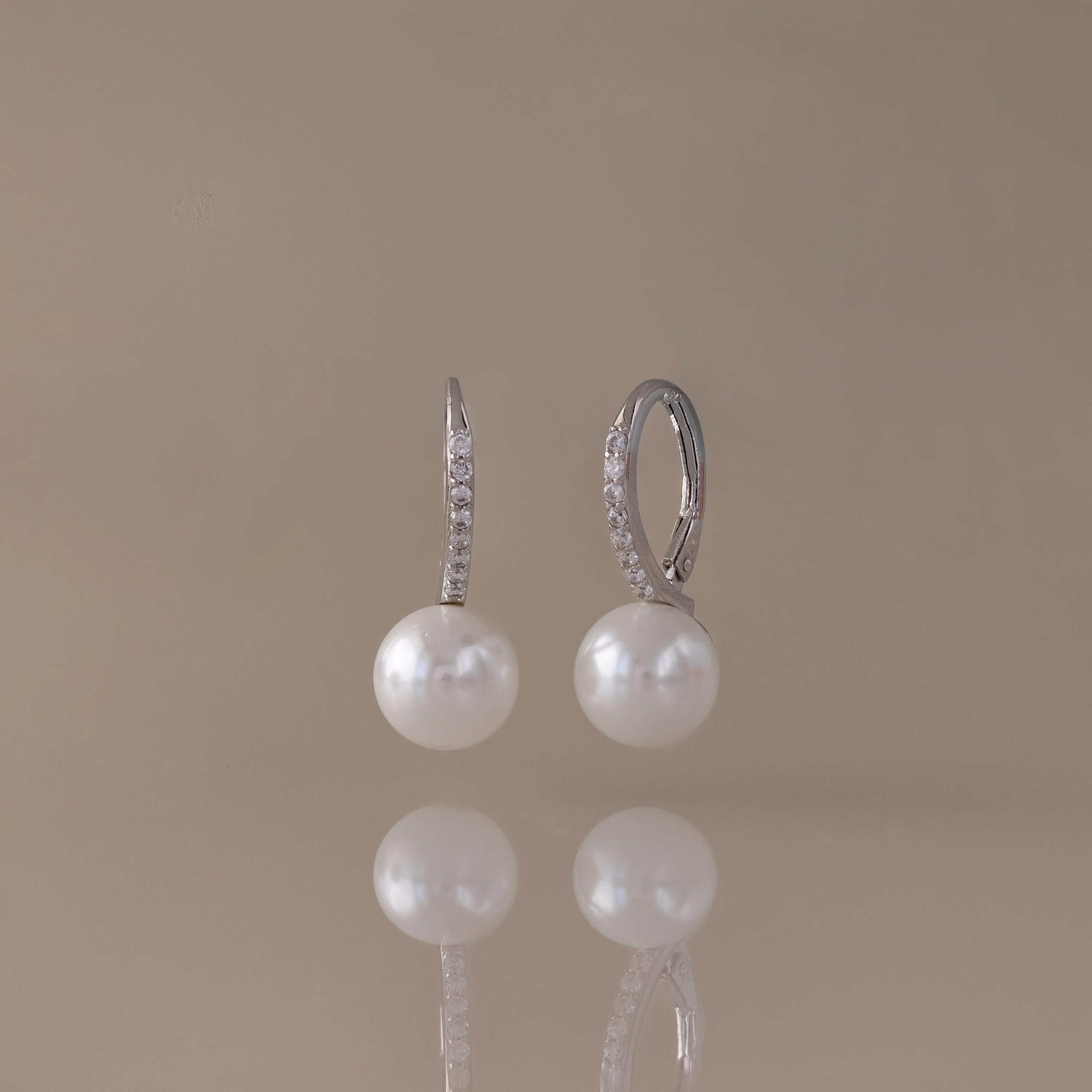 Shimmer Pearl Drop Earrings - Image 2