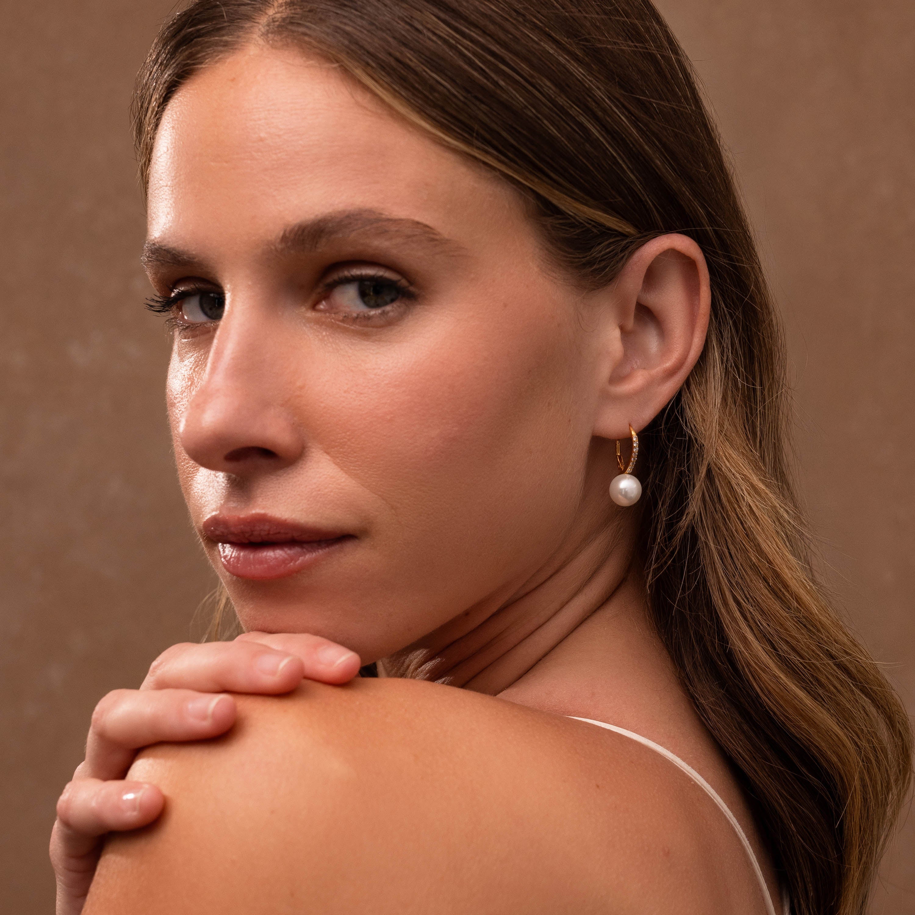 Shimmer Pearl Drop Earrings - Image 6