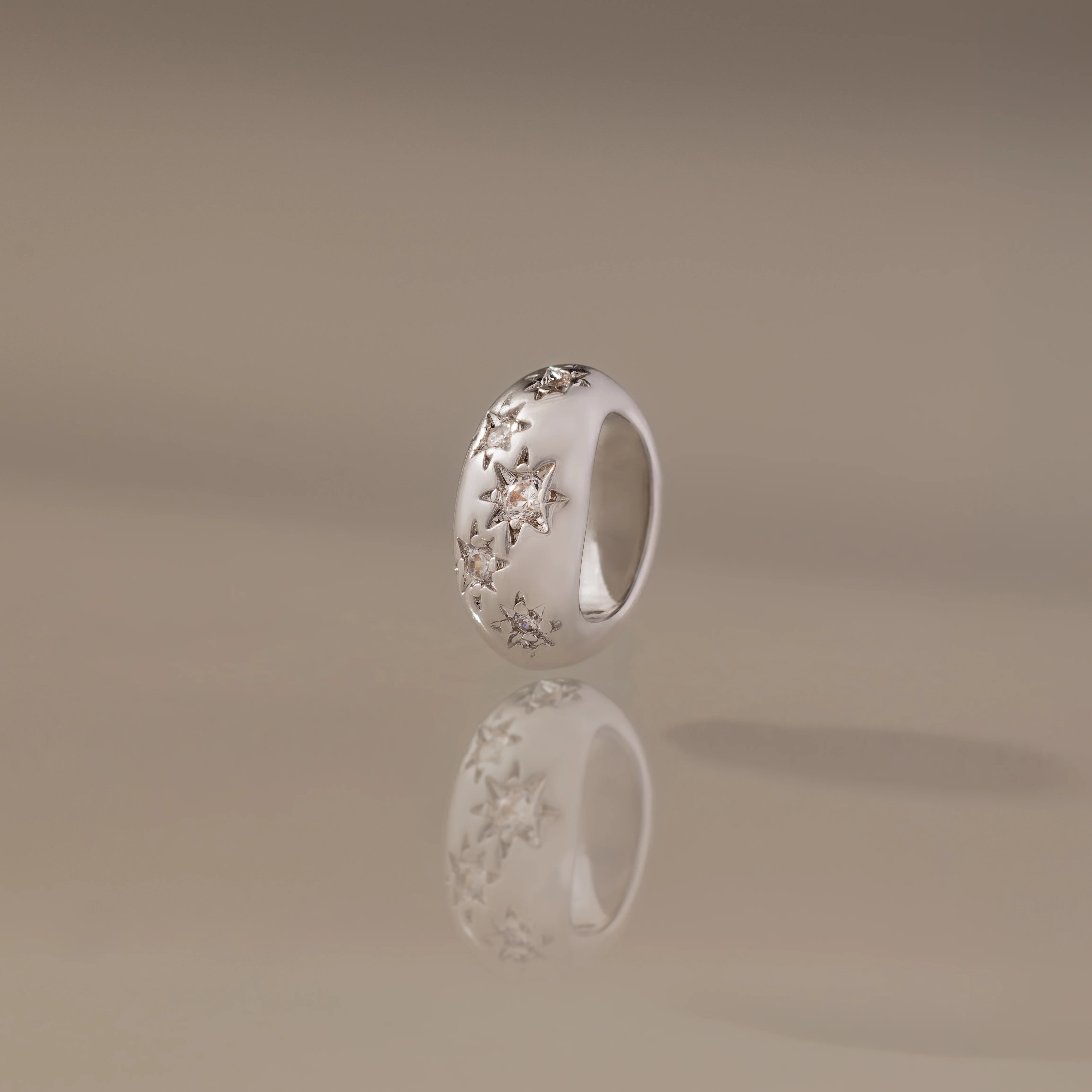 Sprinkle Diamond Dome Spacer Charm in Silver