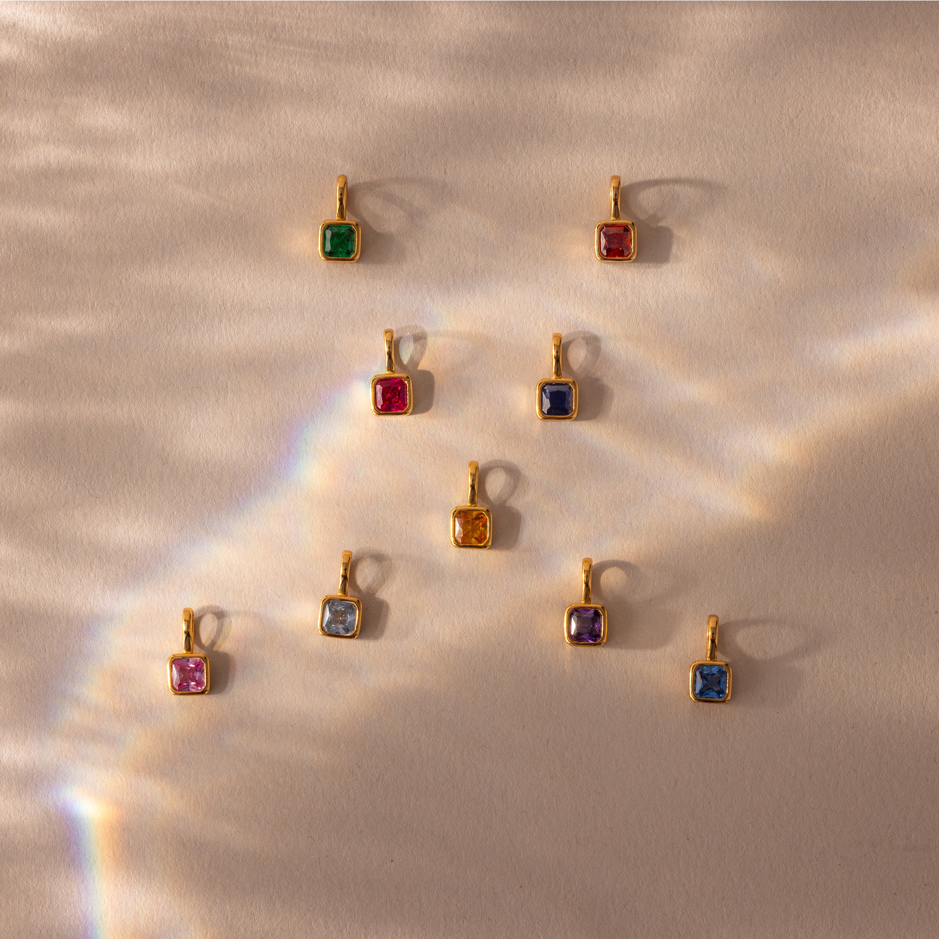 Square Bezel Topaz Charm - Image 5