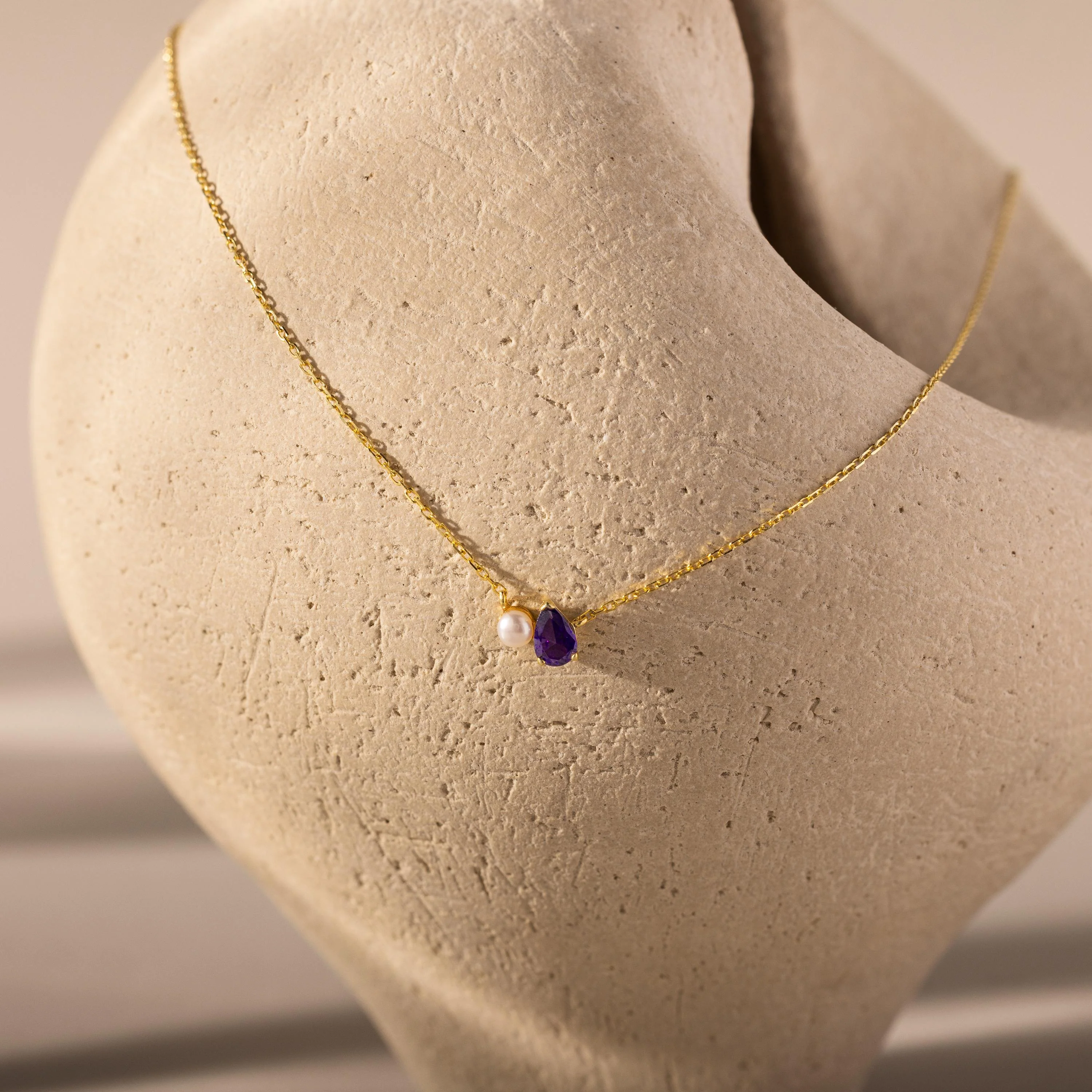 Teardrop Ruby & Pearl Necklace - Image 3