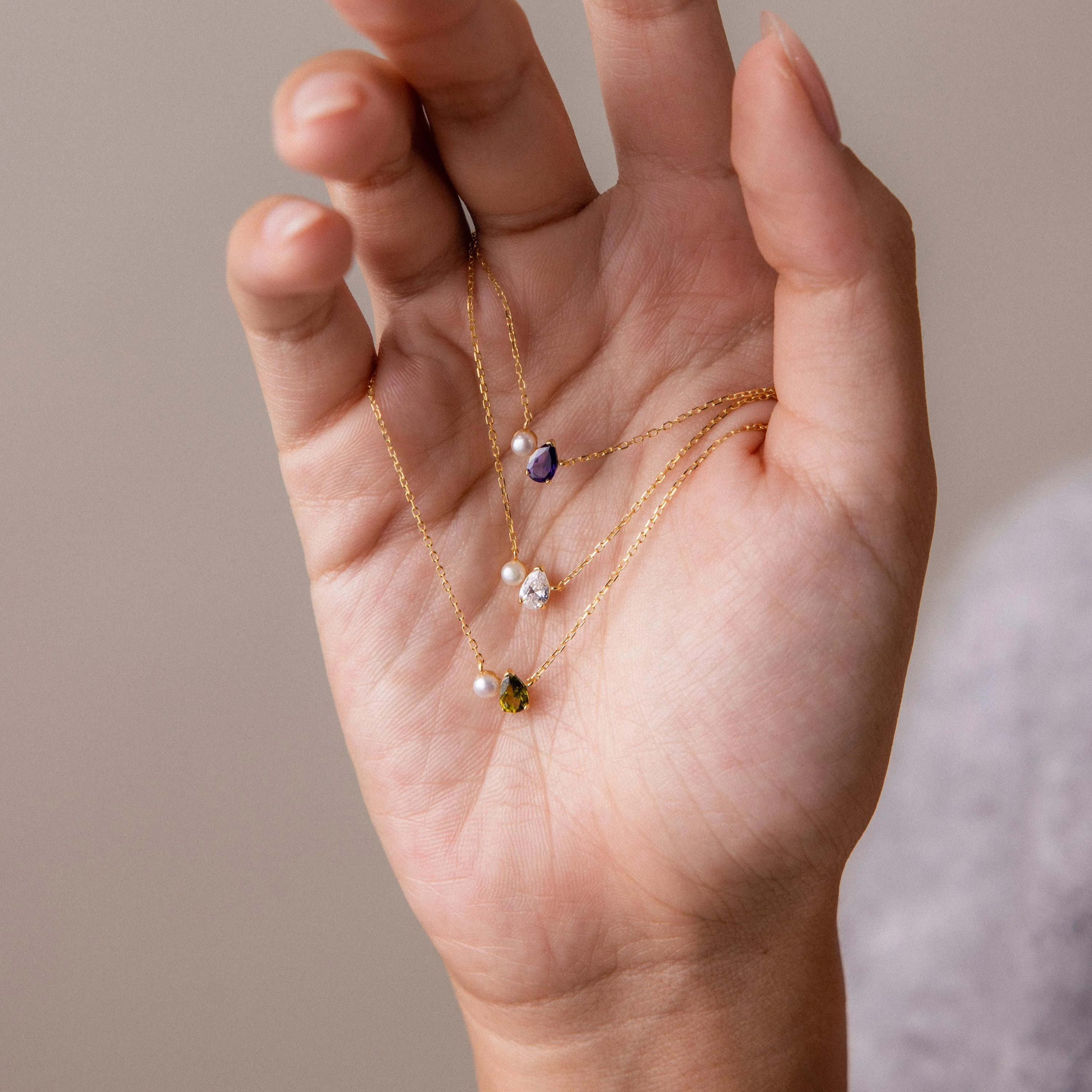 Teardrop Alexandrite & Pearl Necklace